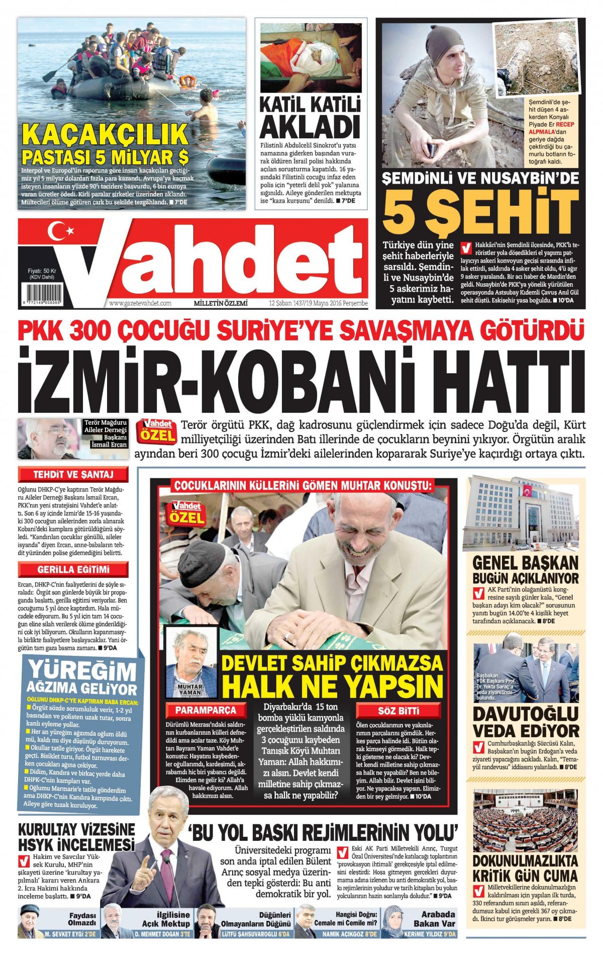 19 Mayıs 2016 gazete manşetleri - 2