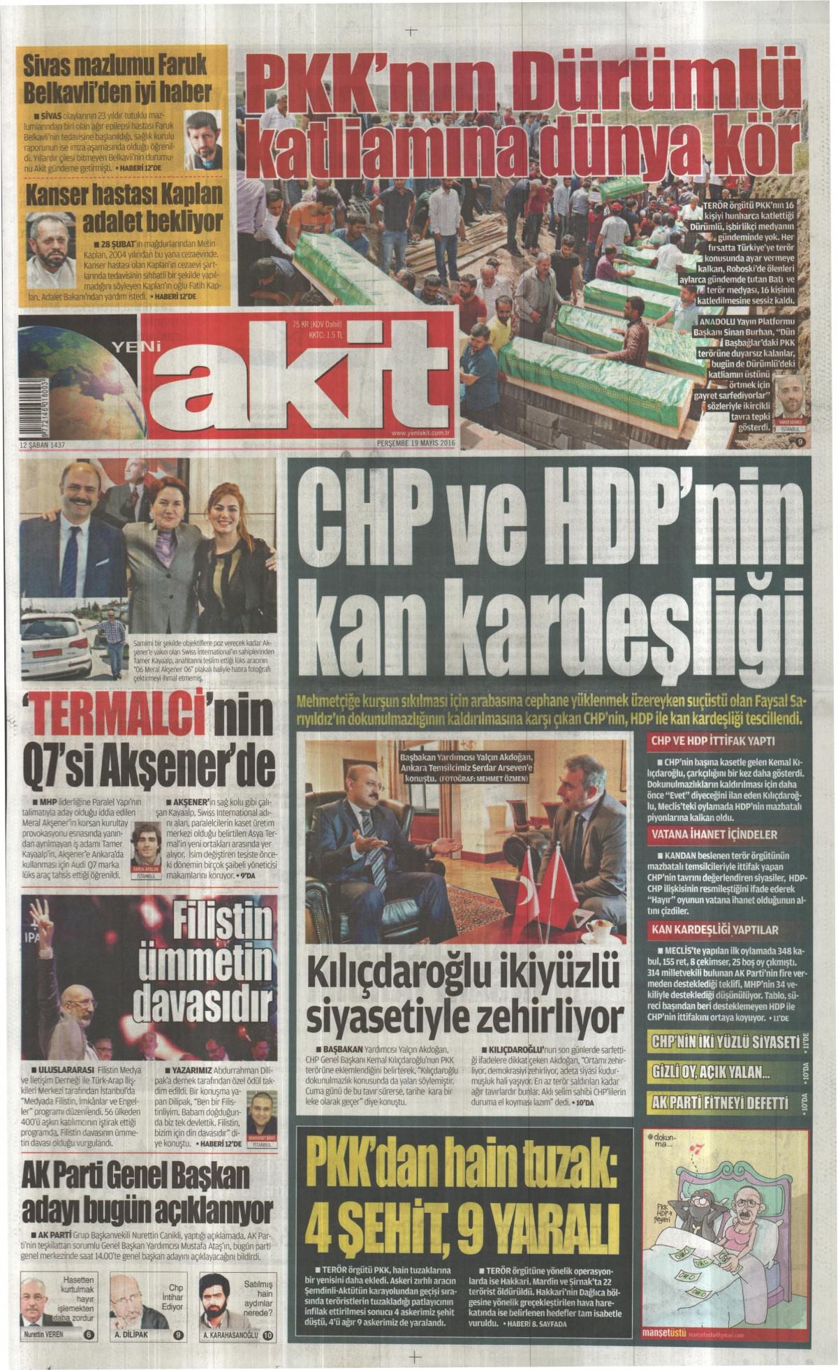 19 Mayıs 2016 gazete manşetleri - 6