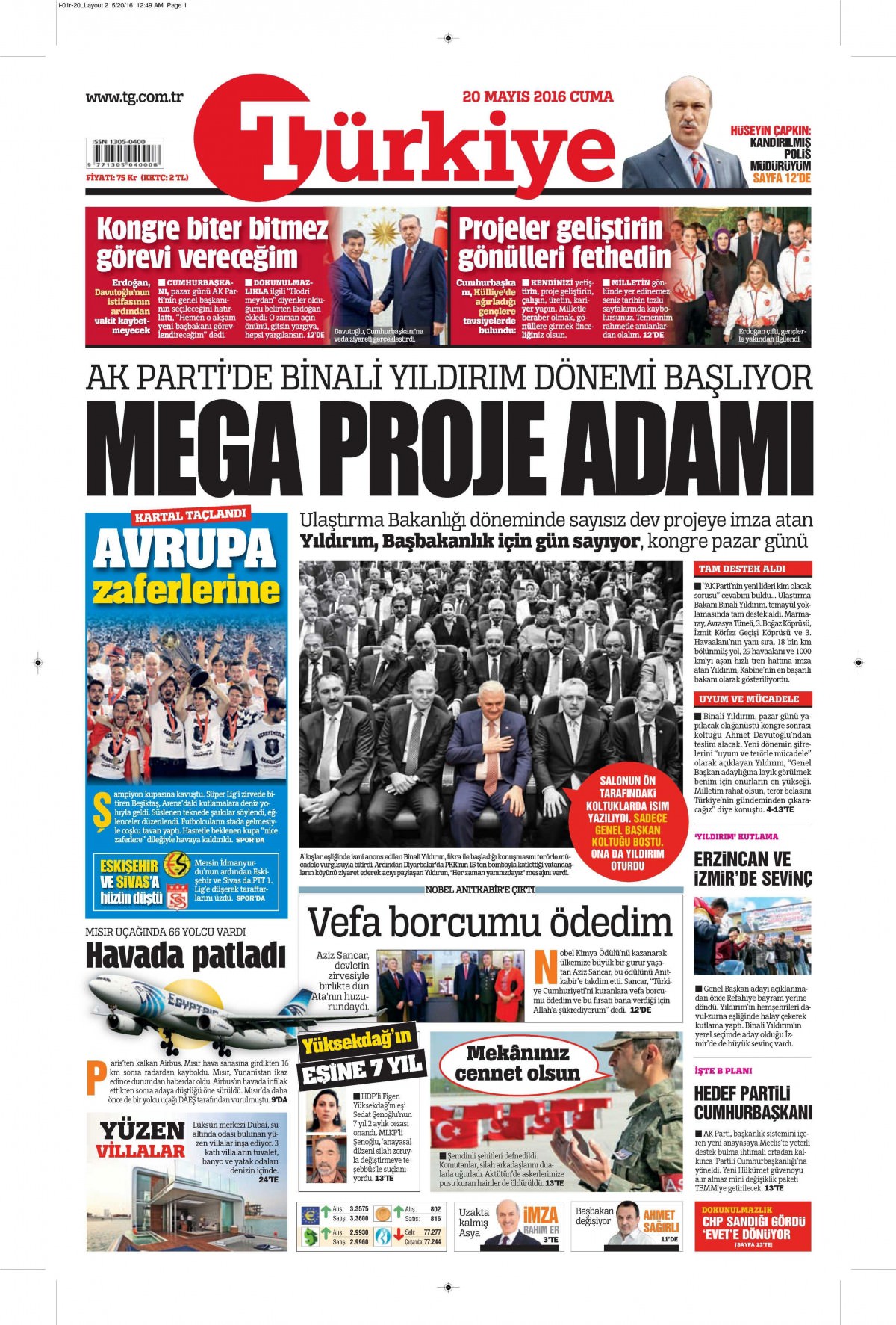 20 Mayıs 2016 gazete manşetleri - 24