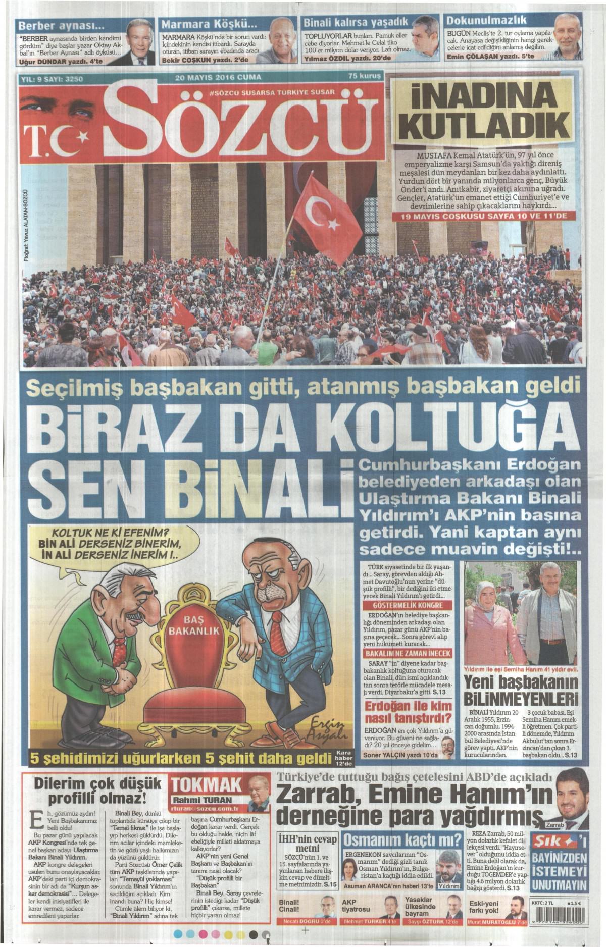 20 Mayıs 2016 gazete manşetleri - 10