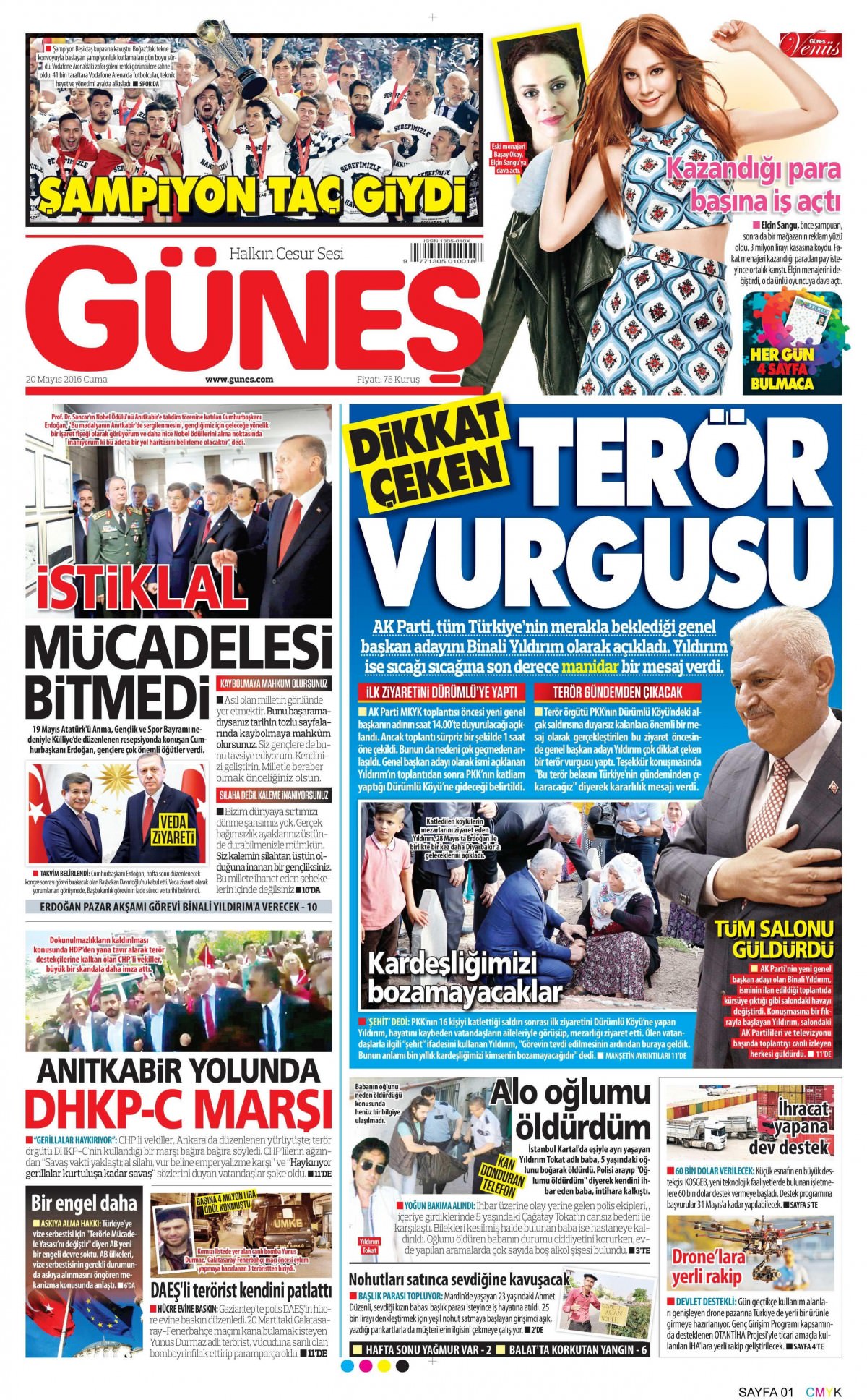20 Mayıs 2016 gazete manşetleri - 27