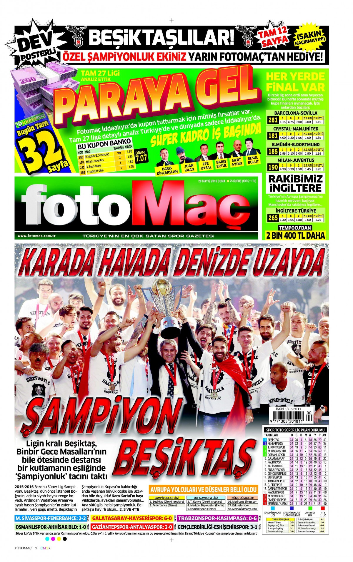 20 Mayıs 2016 gazete manşetleri - 9