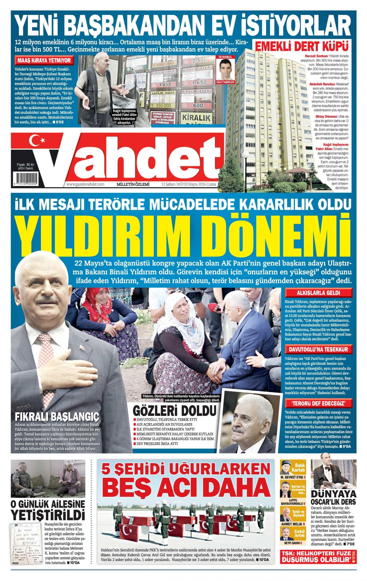 20 Mayıs 2016 gazete manşetleri - 5