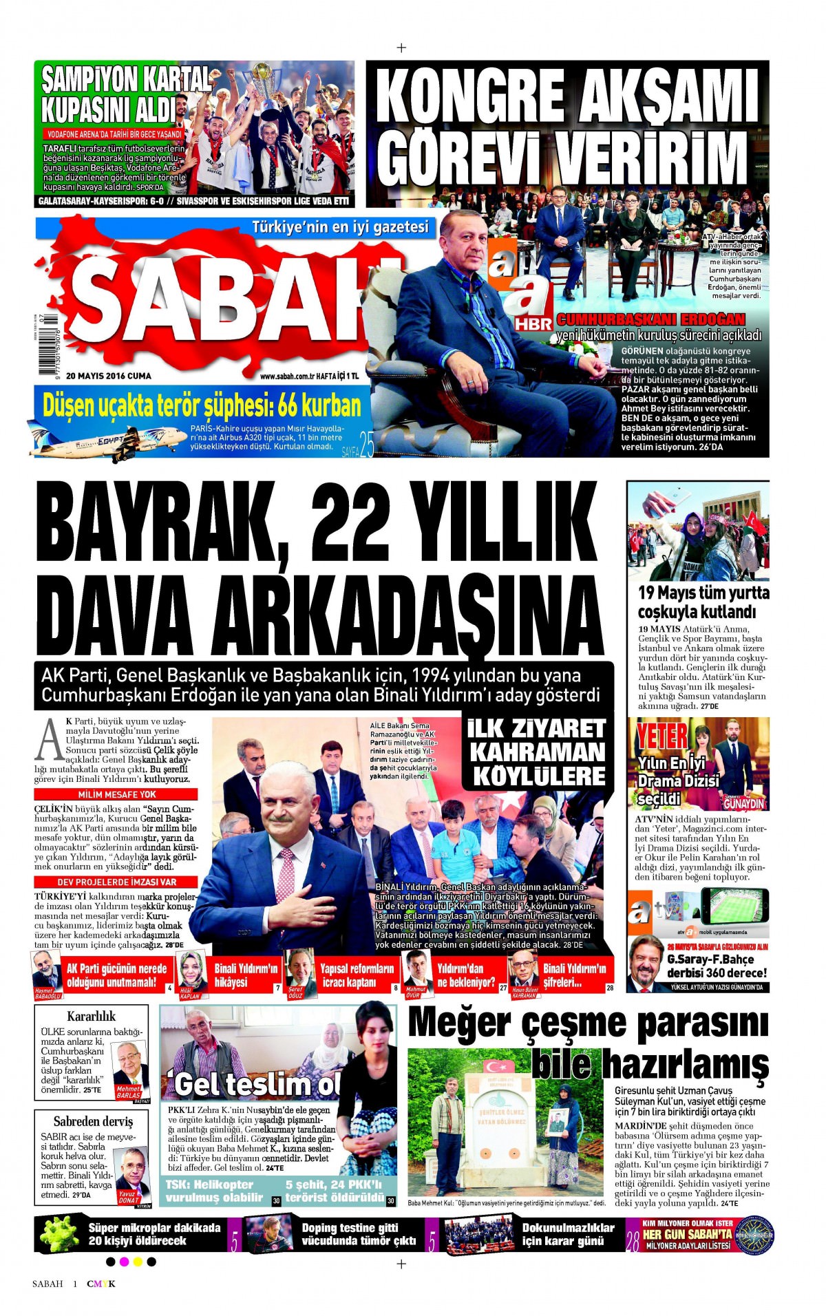 20 Mayıs 2016 gazete manşetleri - 11