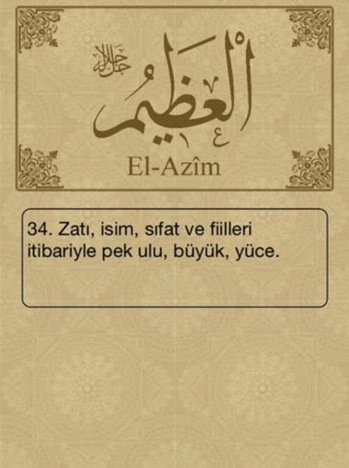 Esma-ül Hüsna ve anlamları - 74