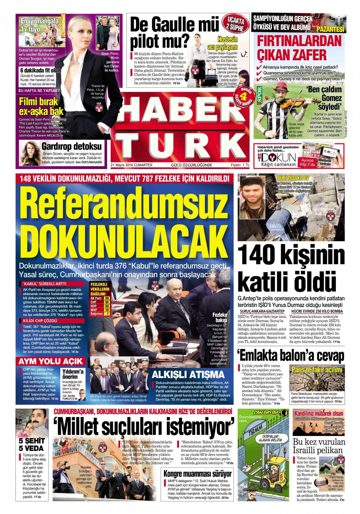 21 Mayıs 2016 gazete manşetleri - 9