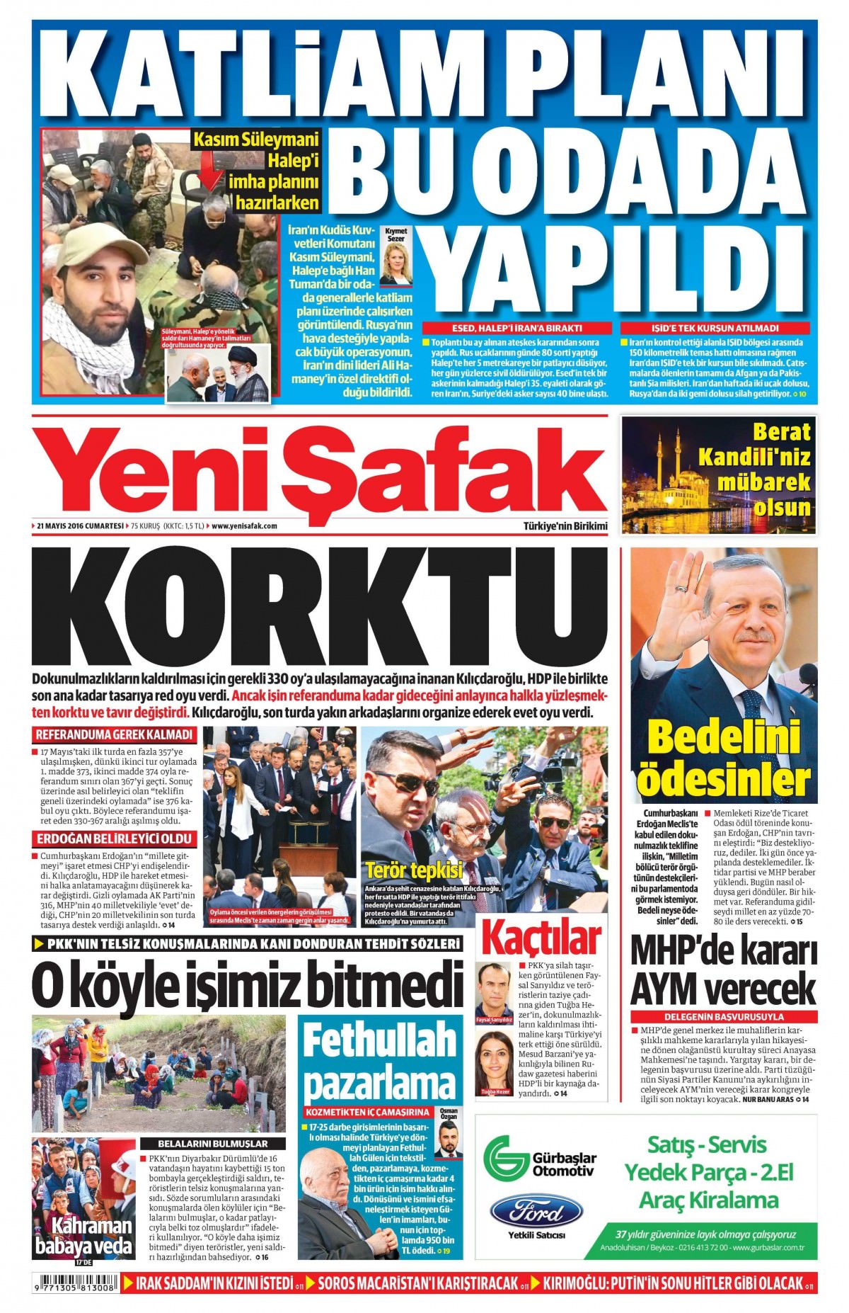 21 Mayıs 2016 gazete manşetleri - 6