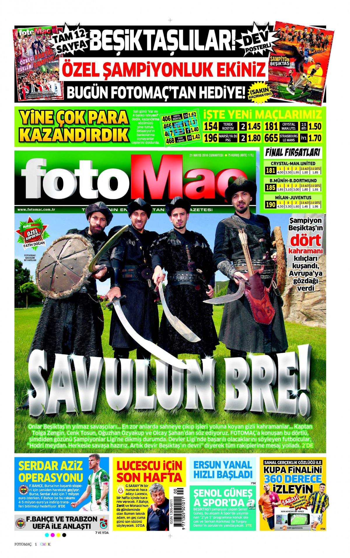 21 Mayıs 2016 gazete manşetleri - 19