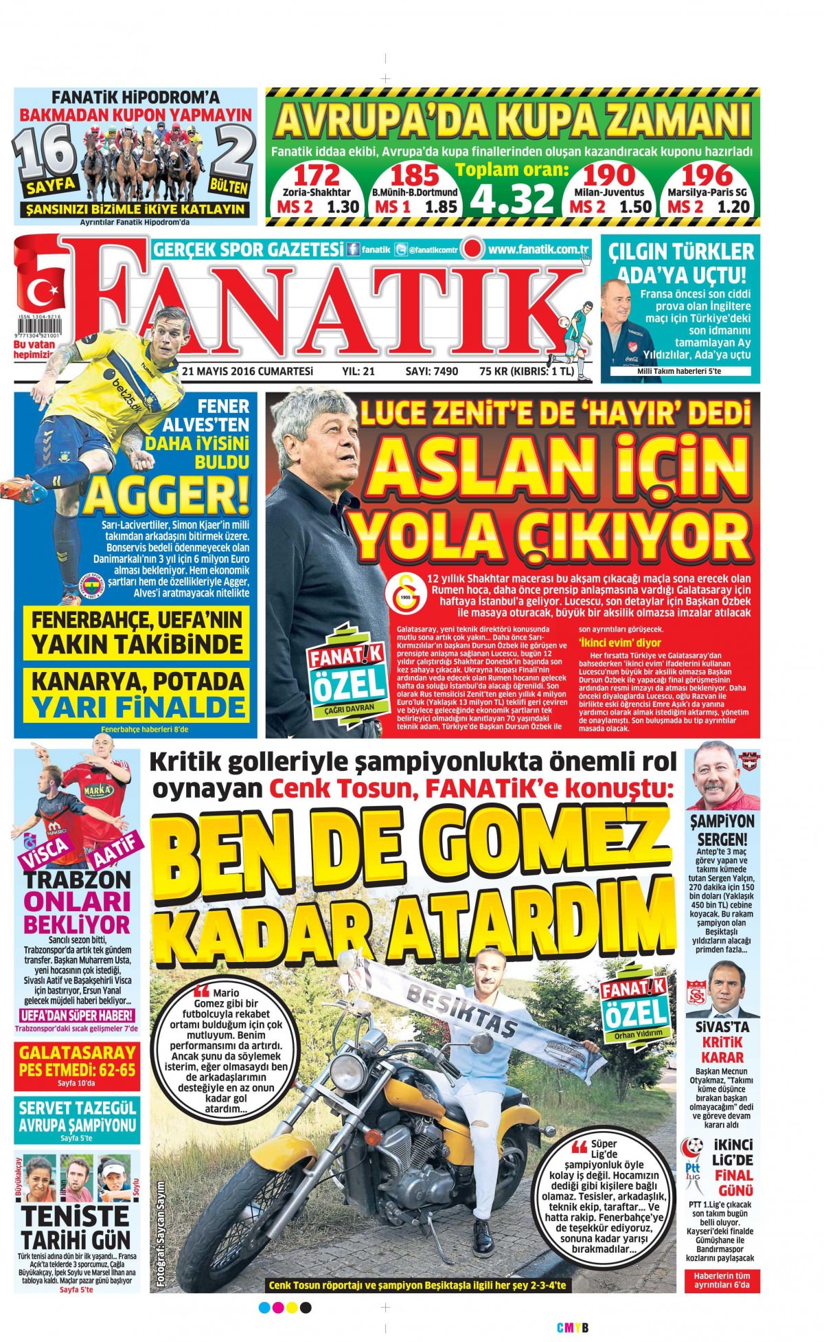 21 Mayıs 2016 gazete manşetleri - 21