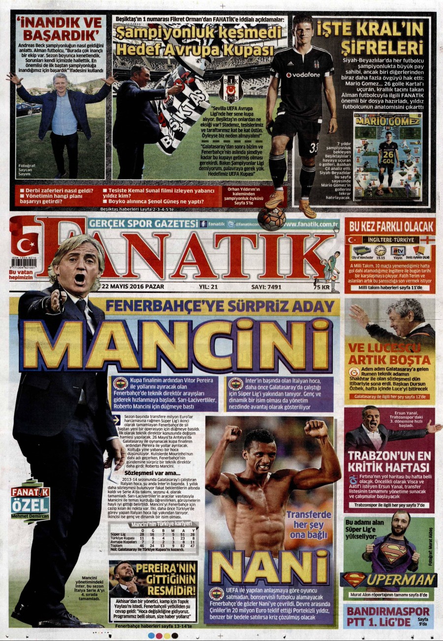 22 Mayıs 2016 gazete manşetleri - 872