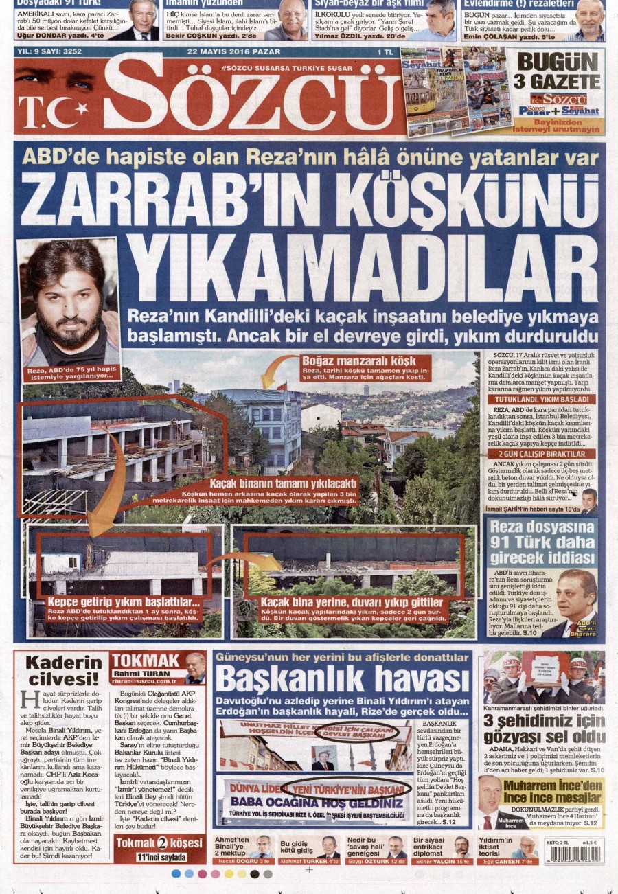 22 Mayıs 2016 gazete manşetleri - 689