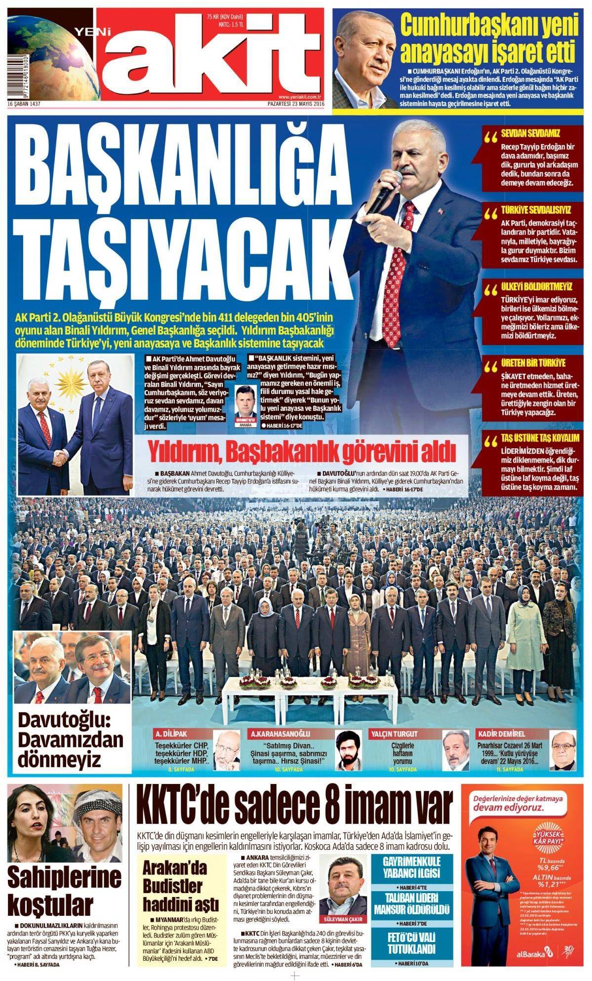 23 Mayıs 2016 gazete manşetleri - 511