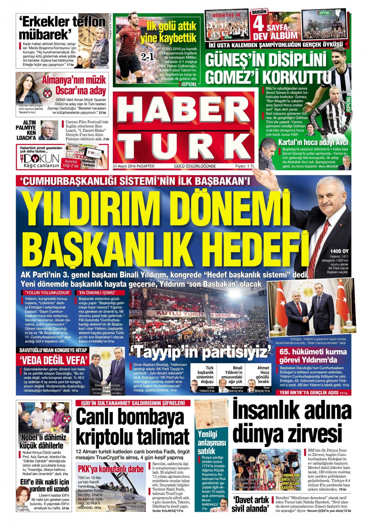 23 Mayıs 2016 gazete manşetleri - 689