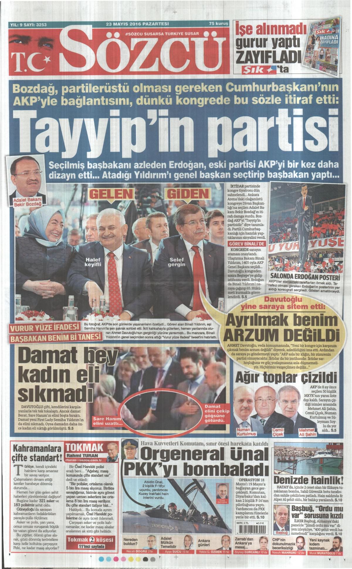 23 Mayıs 2016 gazete manşetleri - 503