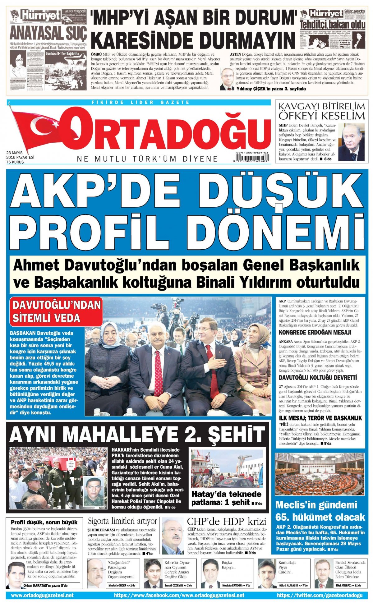 23 Mayıs 2016 gazete manşetleri - 523