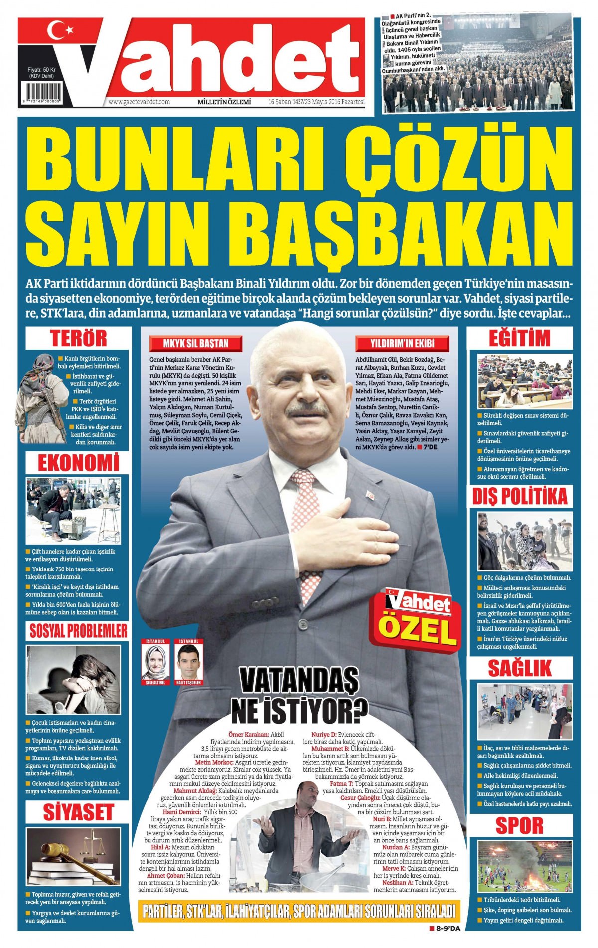 23 Mayıs 2016 gazete manşetleri - 652