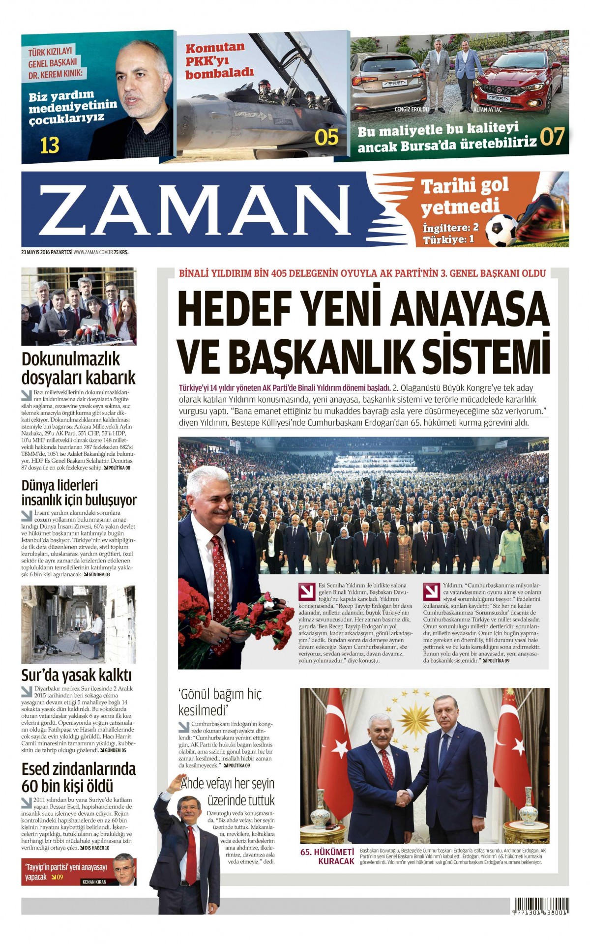 23 Mayıs 2016 gazete manşetleri - 825