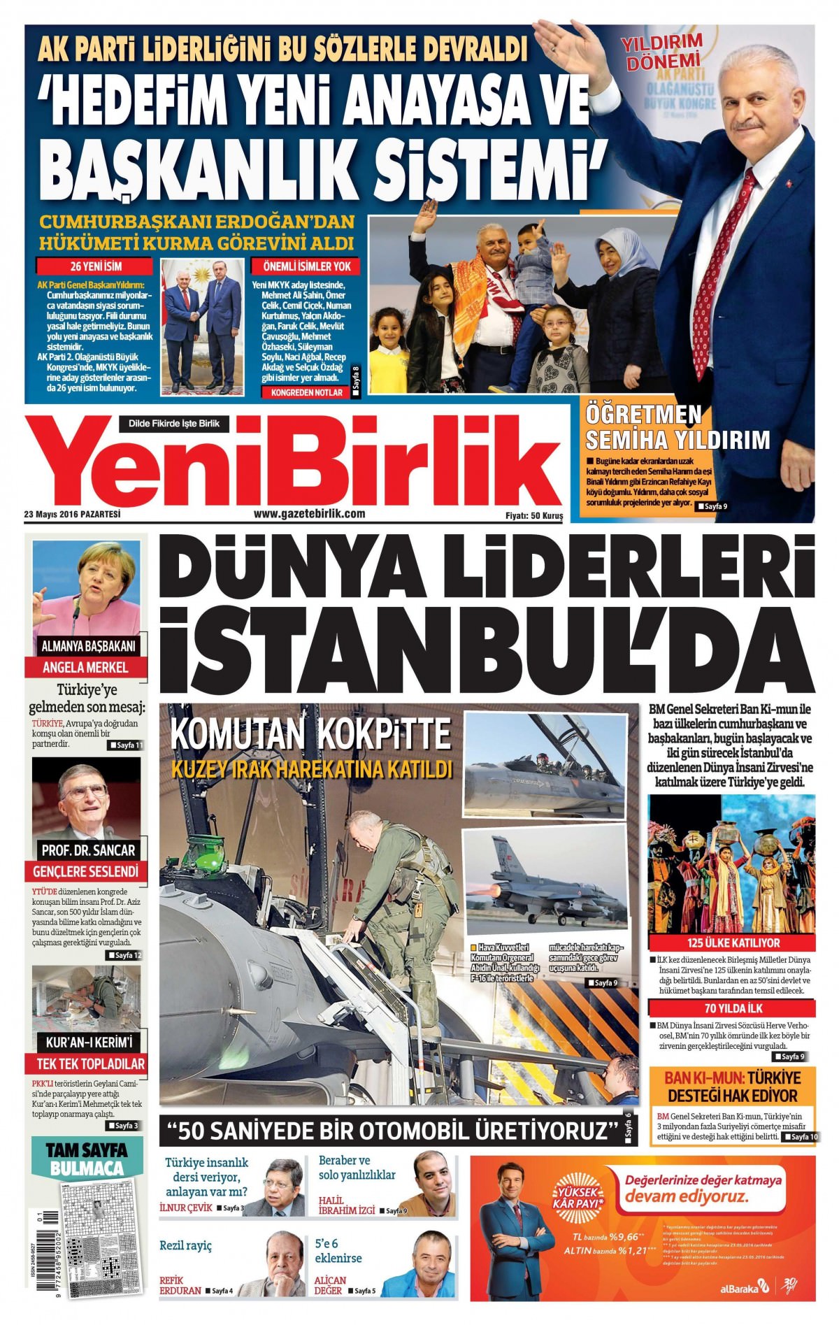 23 Mayıs 2016 gazete manşetleri - 568