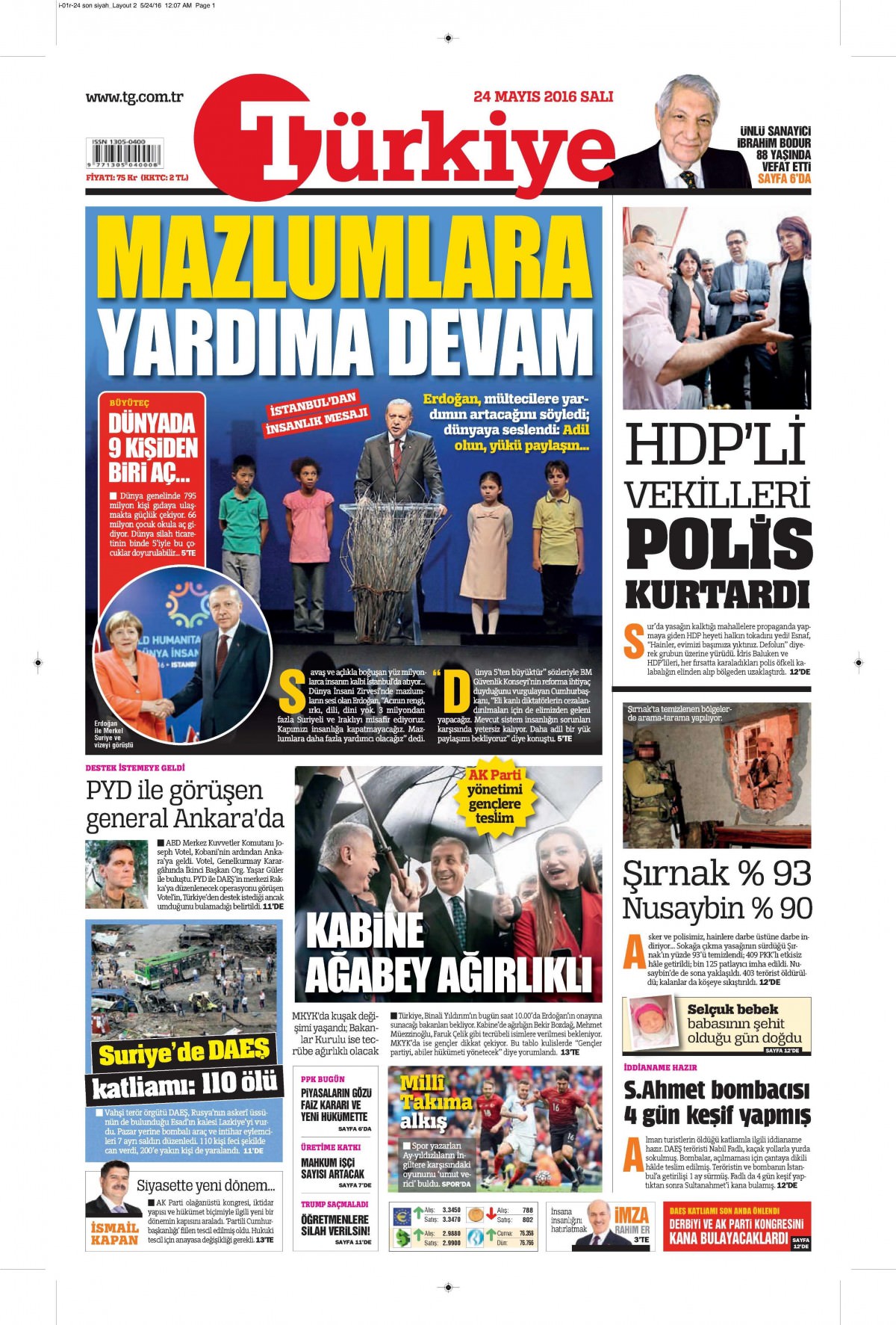24 Mayıs 2016 gazete manşetleri - 907