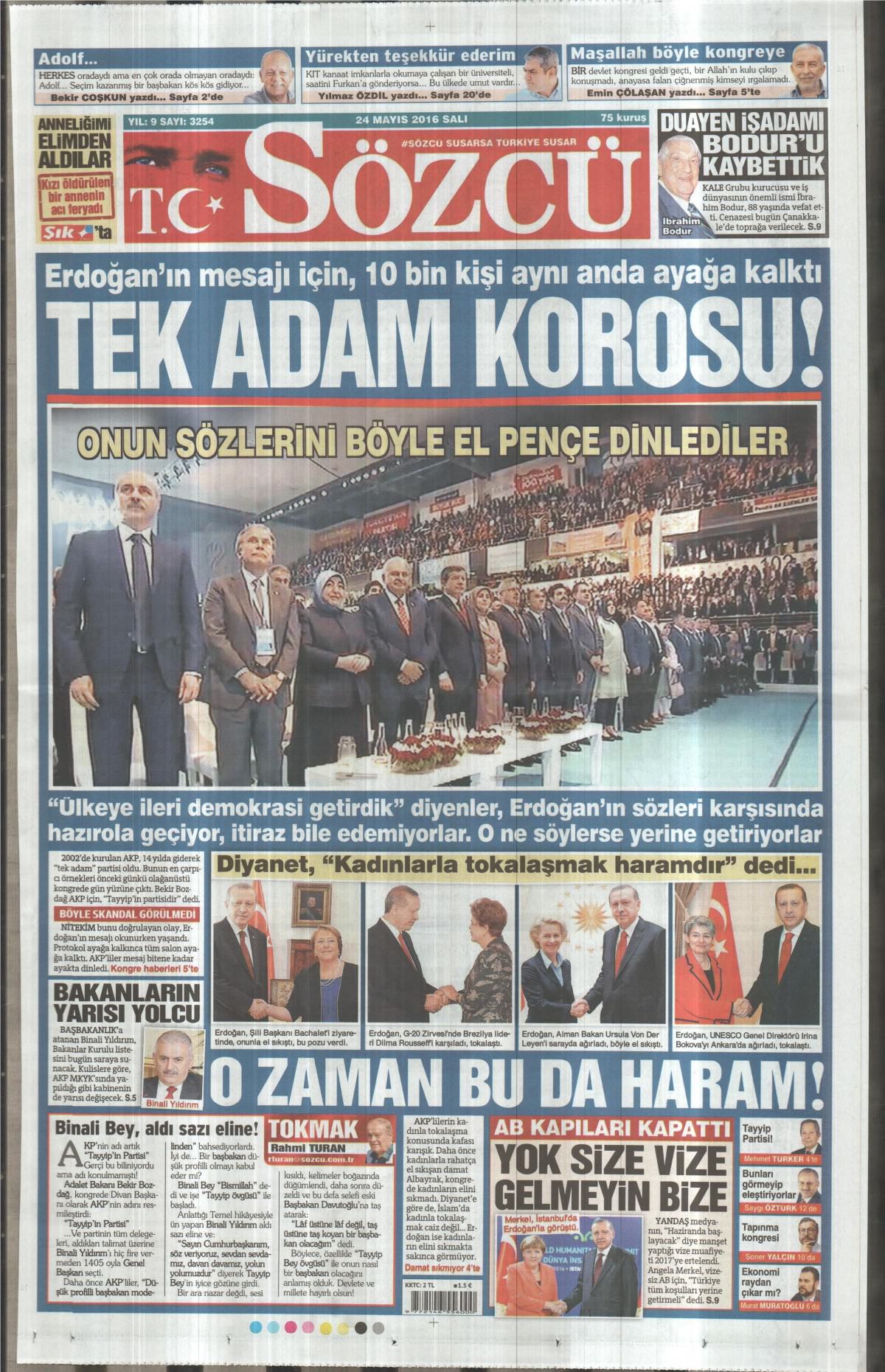 24 Mayıs 2016 gazete manşetleri - 661