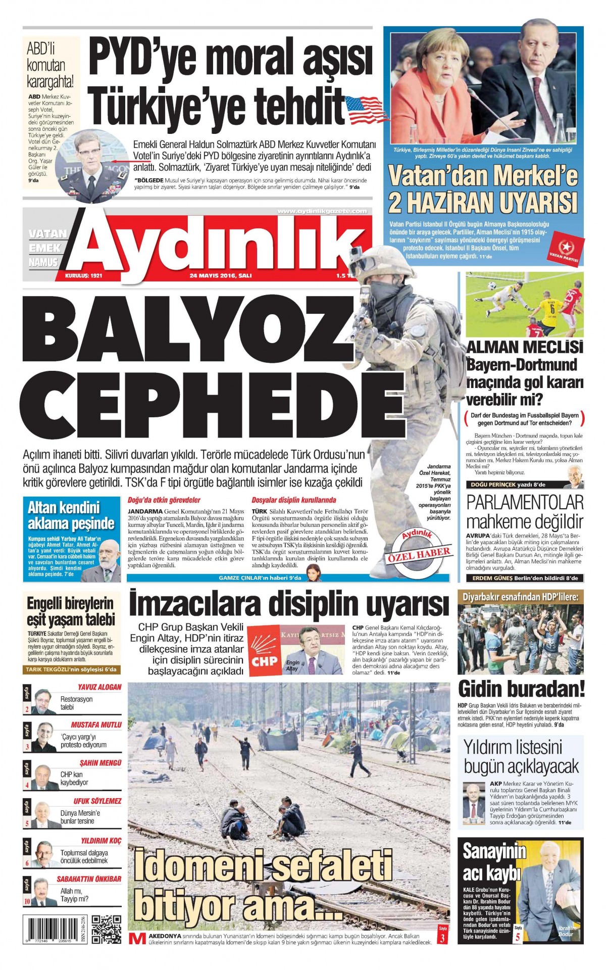 24 Mayıs 2016 gazete manşetleri - 620