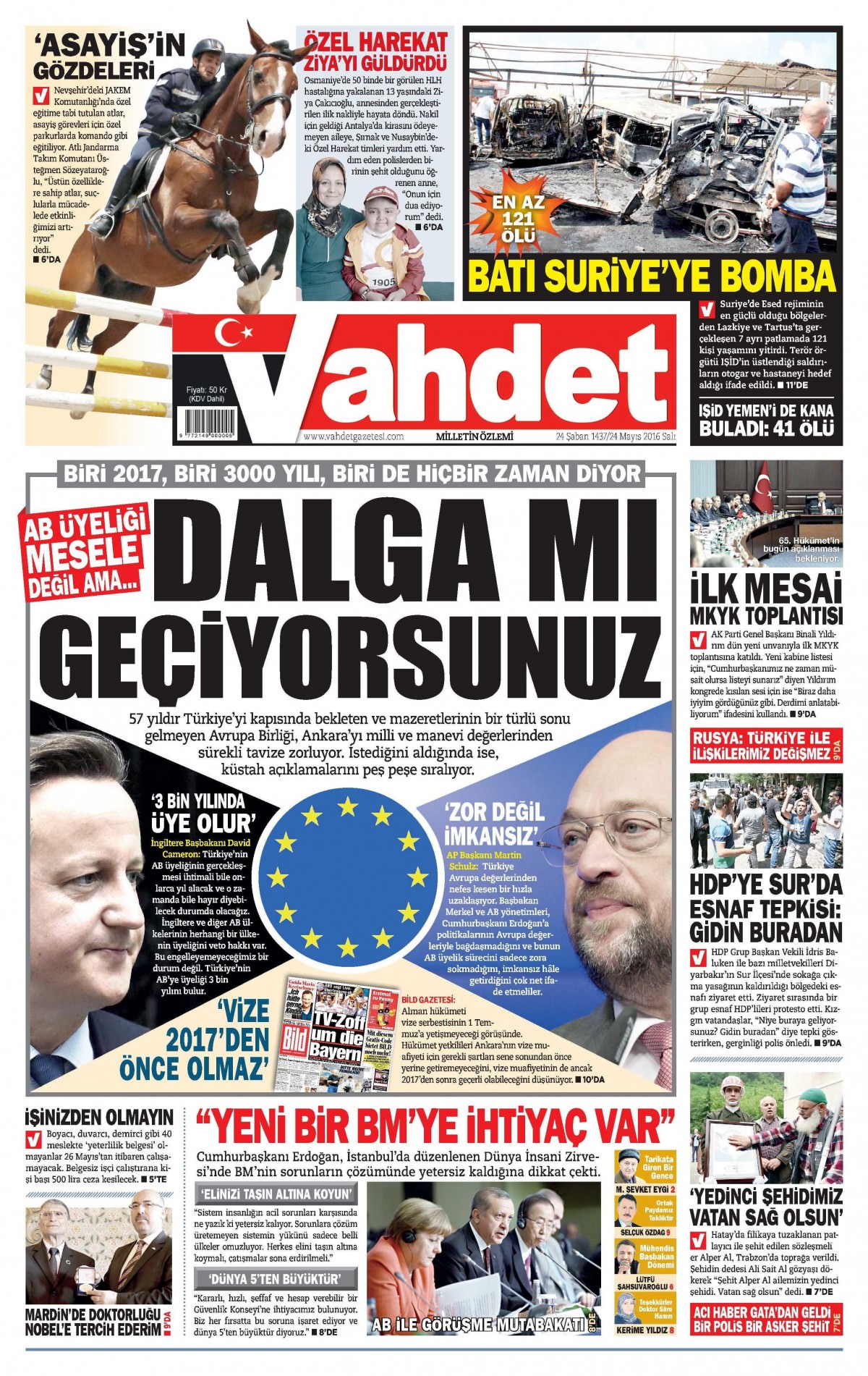 24 Mayıs 2016 gazete manşetleri - 750