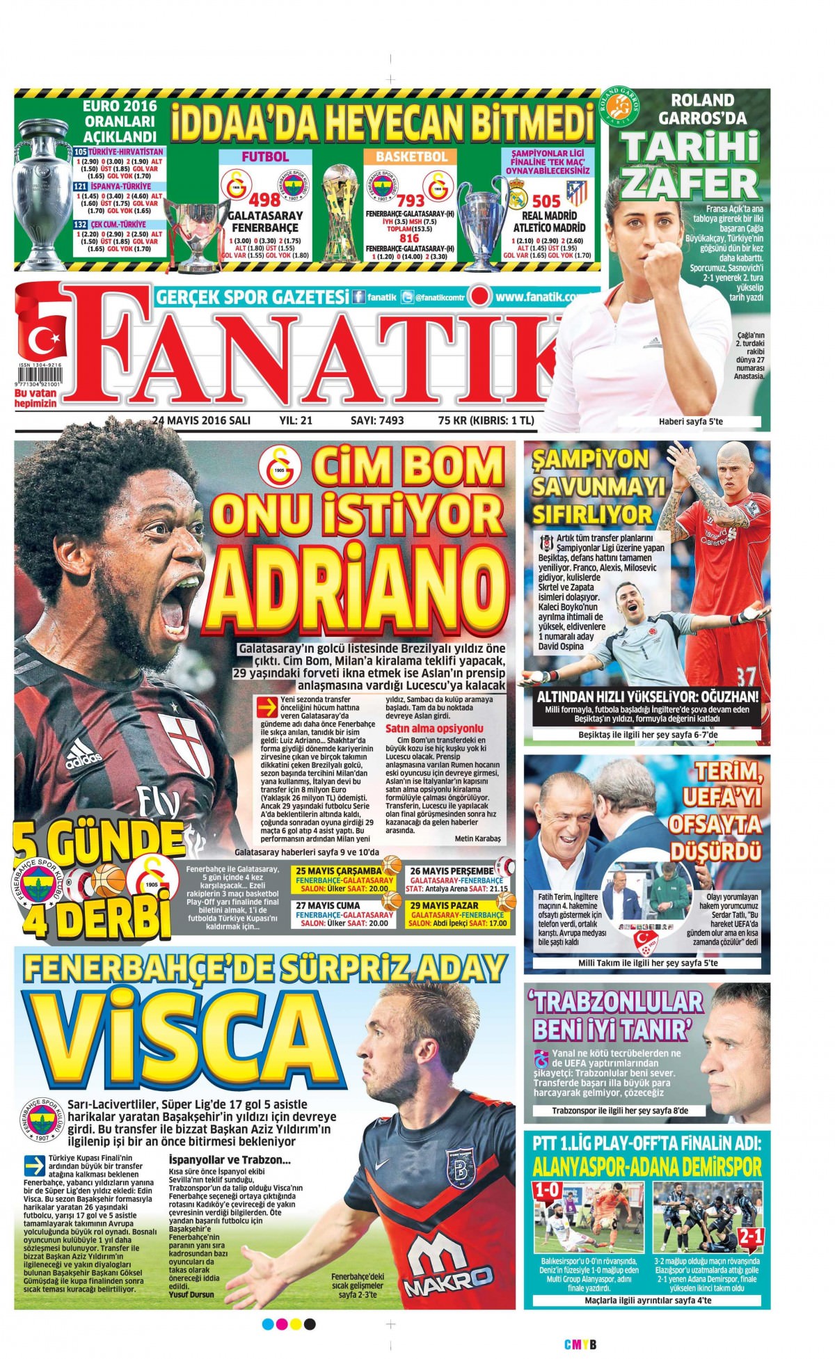 24 Mayıs 2016 gazete manşetleri - 849