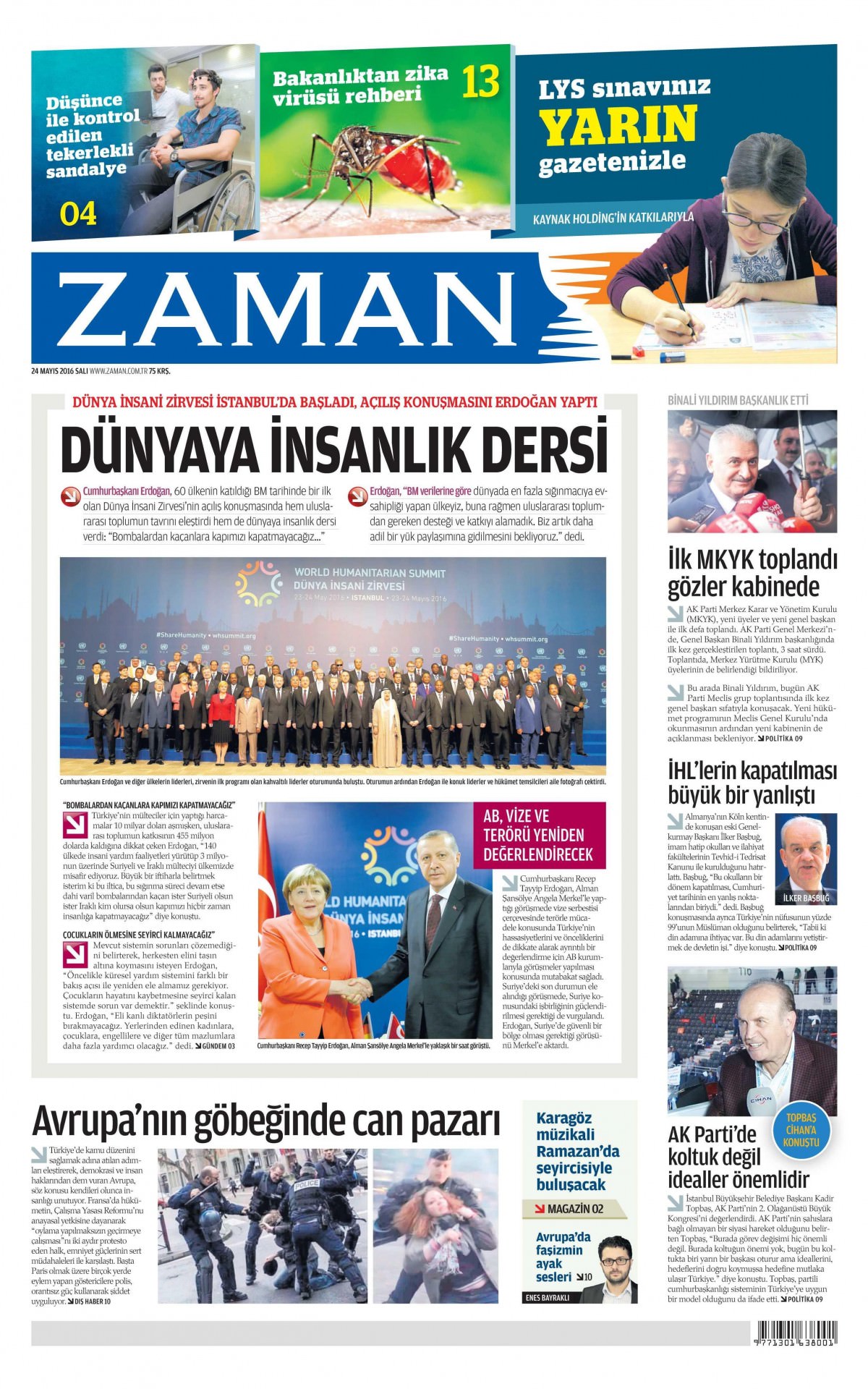 24 Mayıs 2016 gazete manşetleri - 832