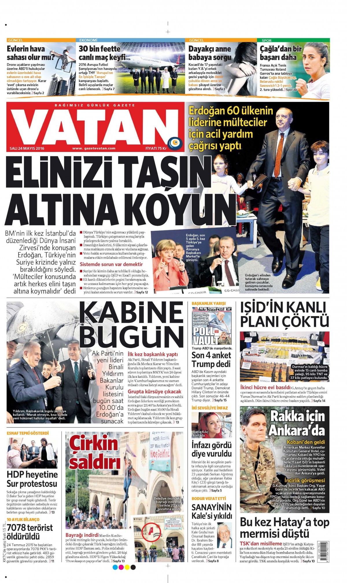 24 Mayıs 2016 gazete manşetleri - 711