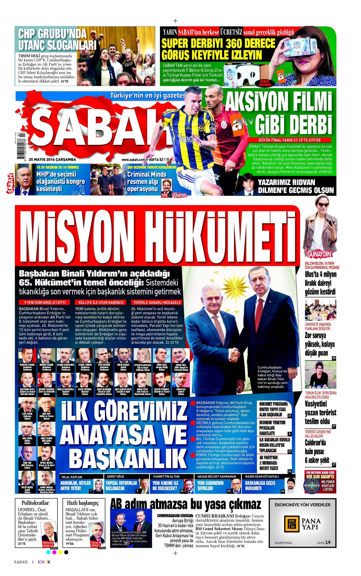 25 Mayıs 2016 gazete manşetleri - 672