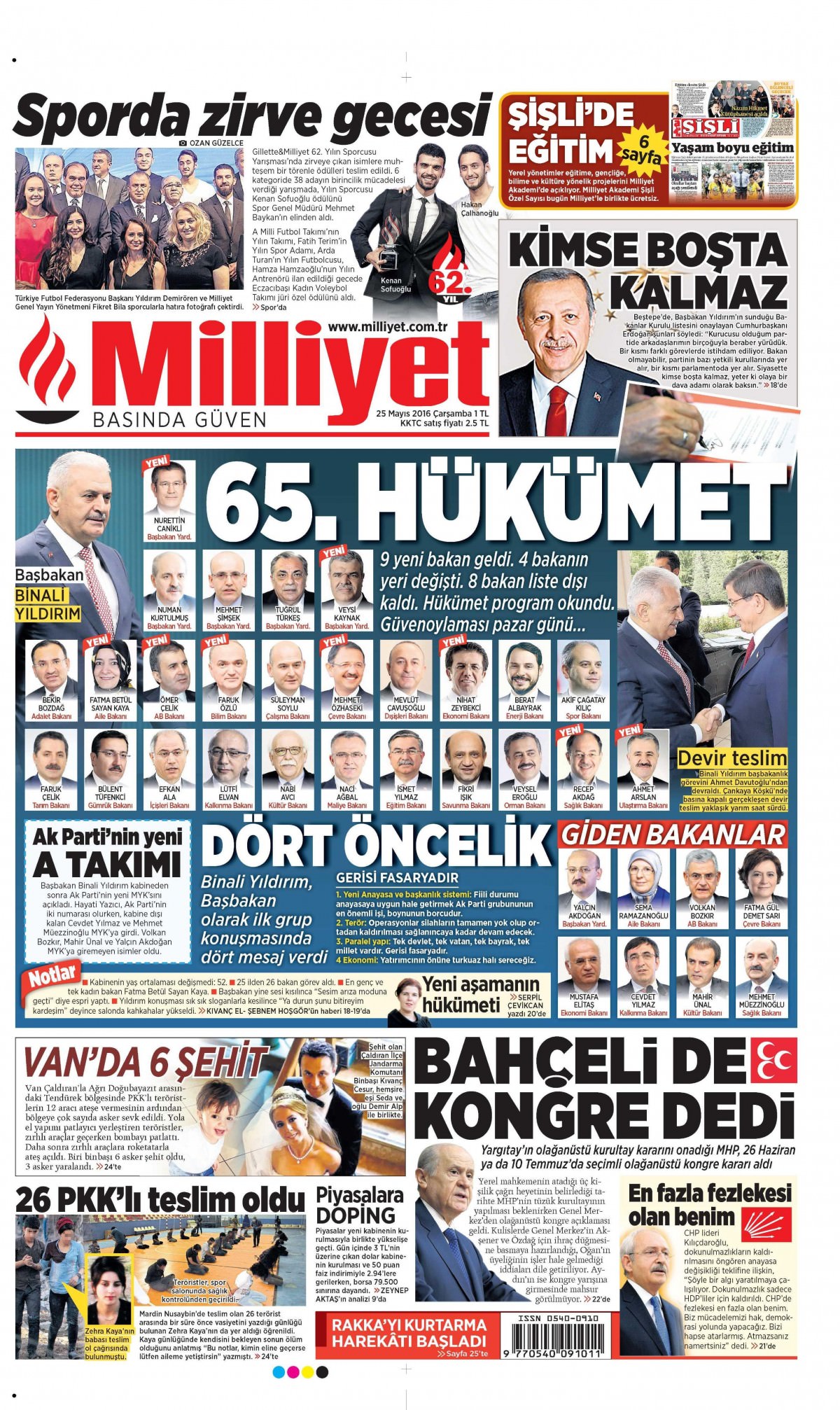 25 Mayıs 2016 gazete manşetleri - 632