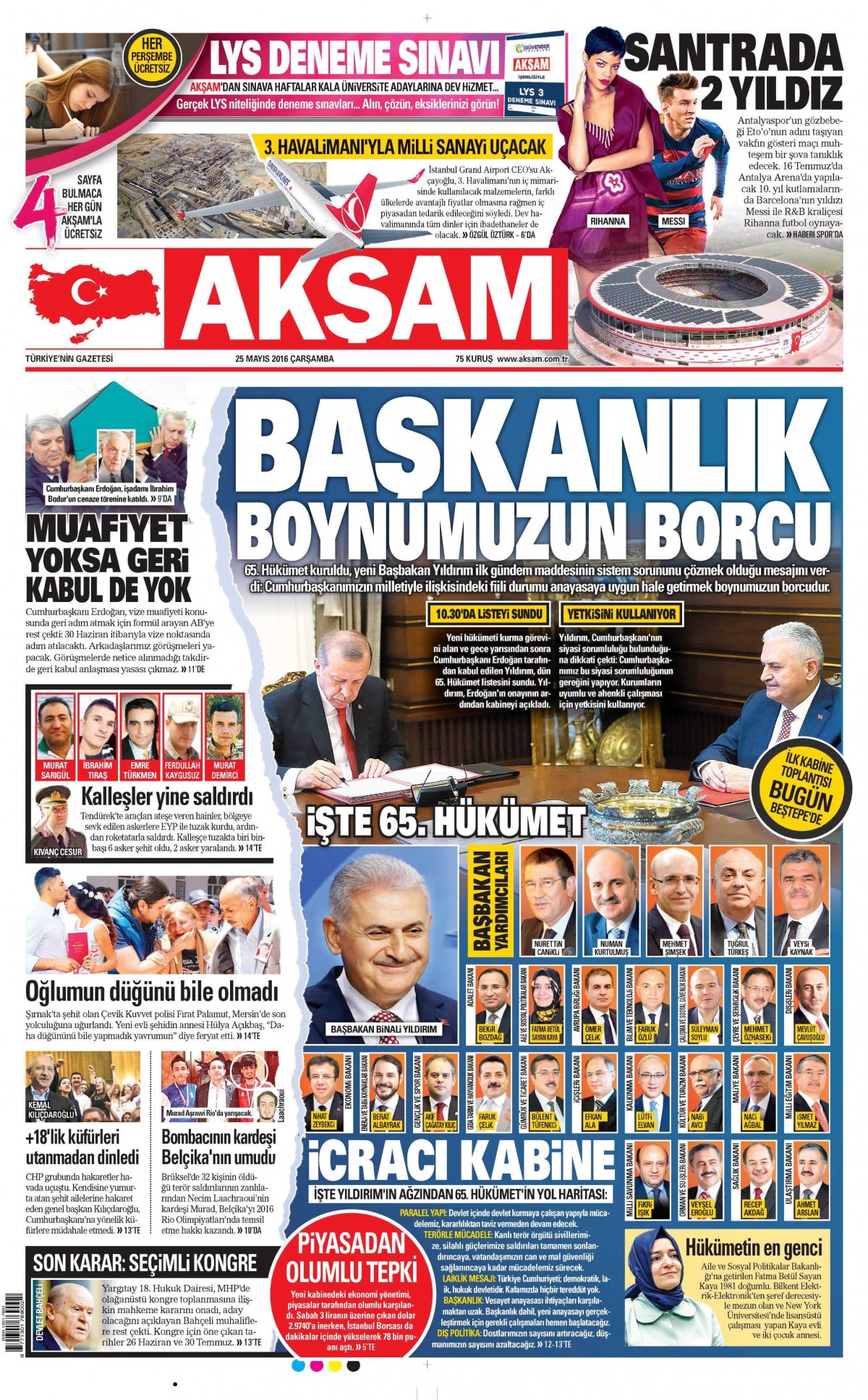 25 Mayıs 2016 gazete manşetleri - 756