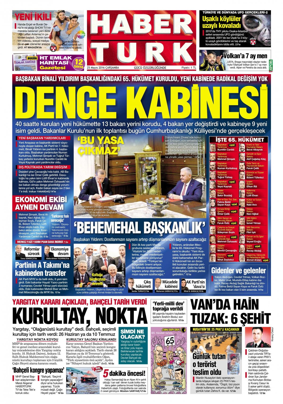 25 Mayıs 2016 gazete manşetleri - 840
