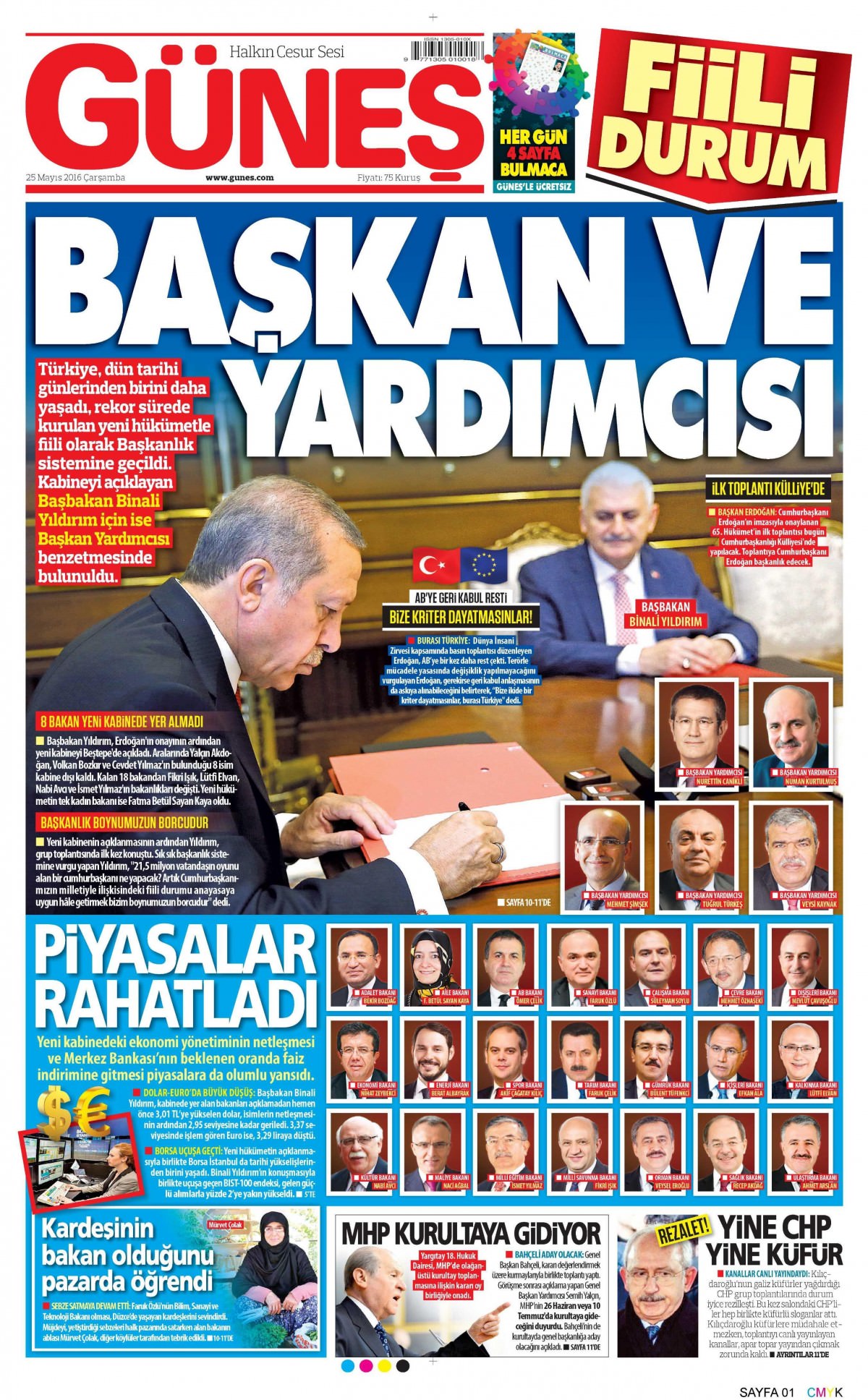 25 Mayıs 2016 gazete manşetleri - 628