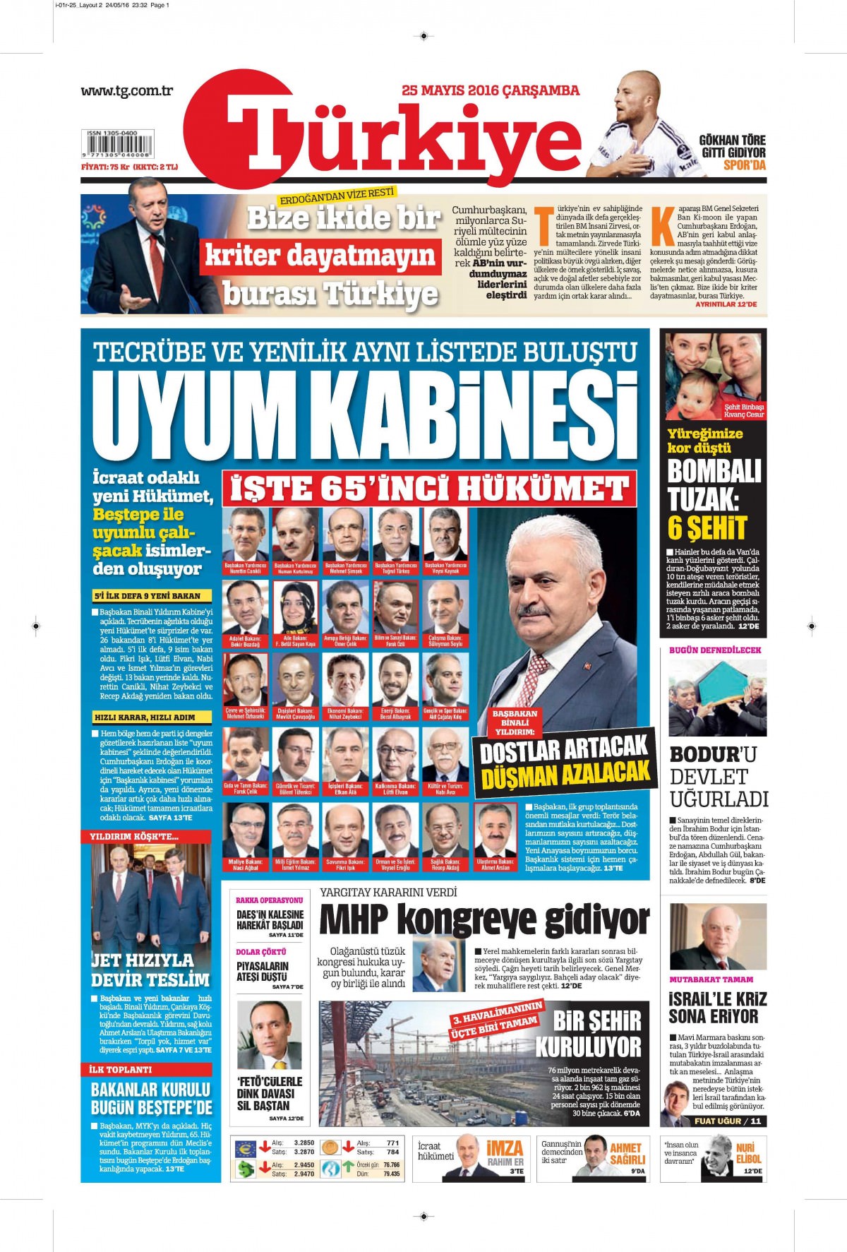 25 Mayıs 2016 gazete manşetleri - 908