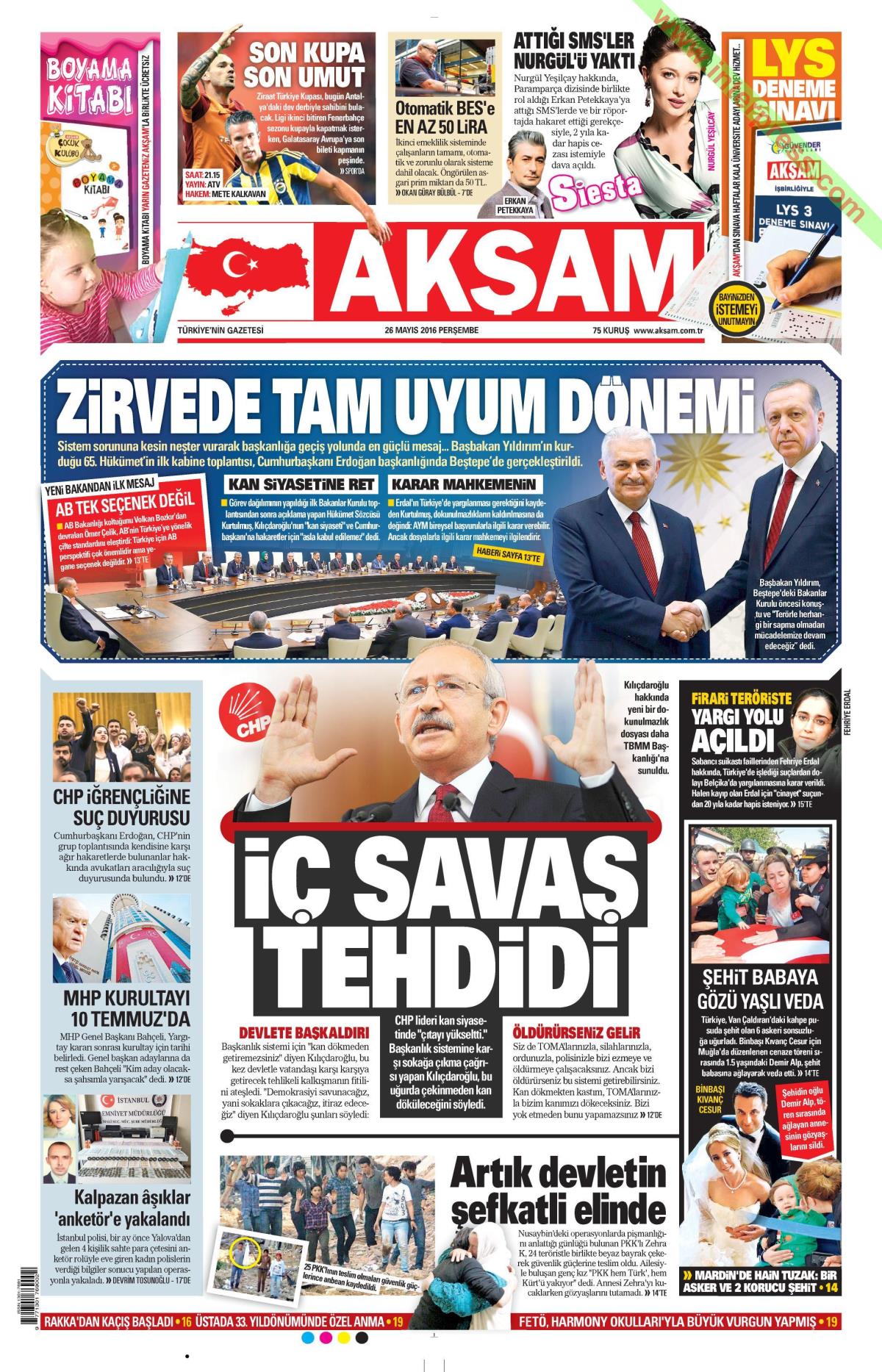 26 Mayıs 2016 gazete manşetleri - 15