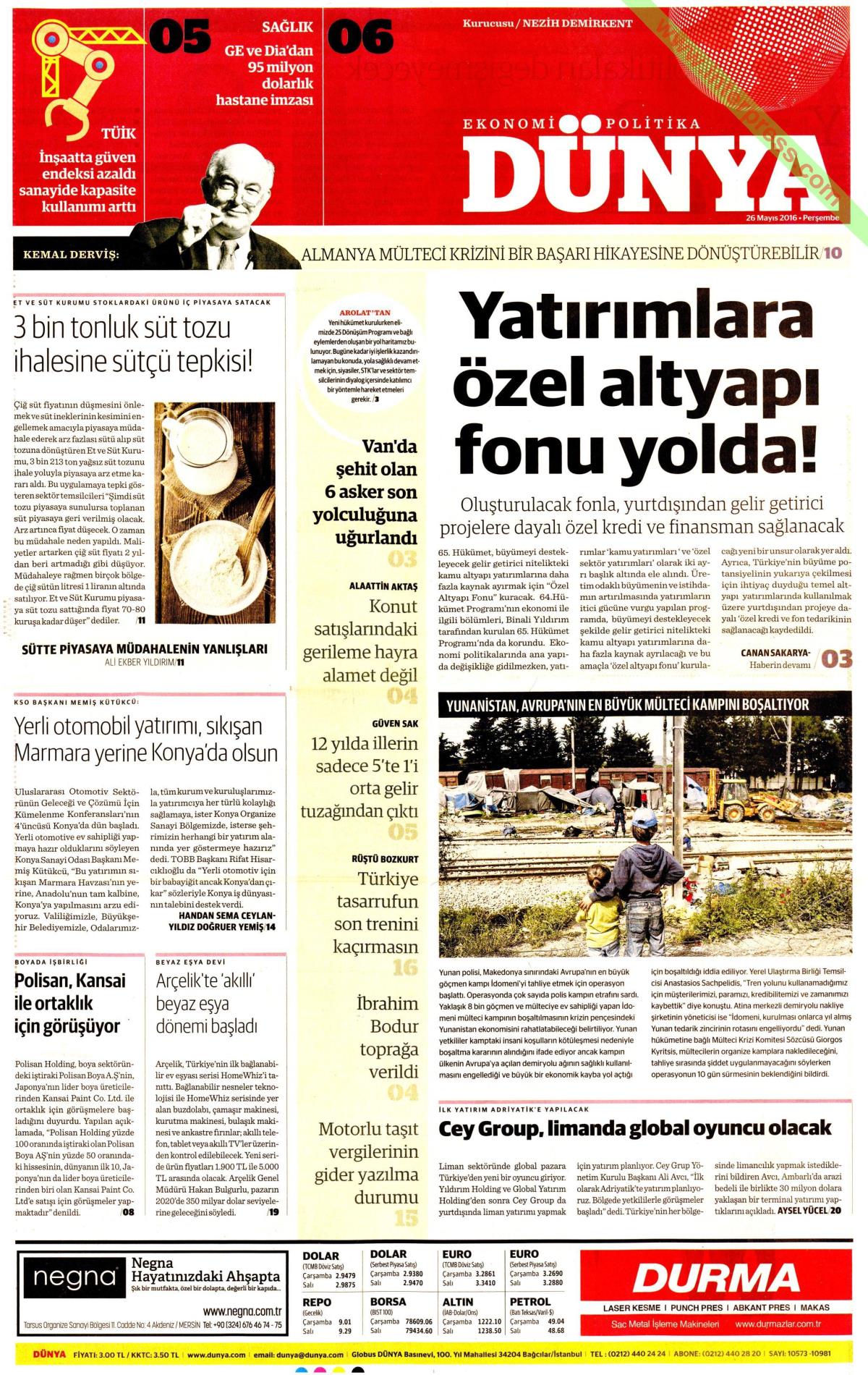 26 Mayıs 2016 gazete manşetleri - 14