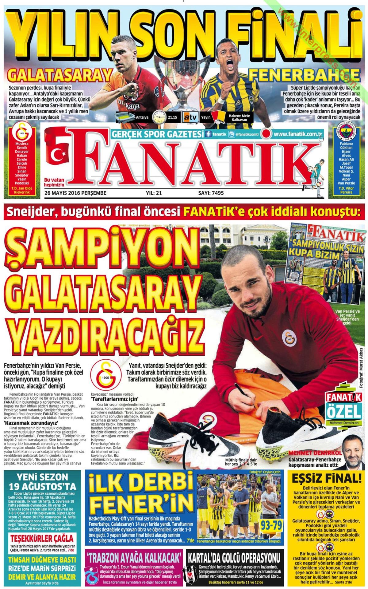 26 Mayıs 2016 gazete manşetleri - 12