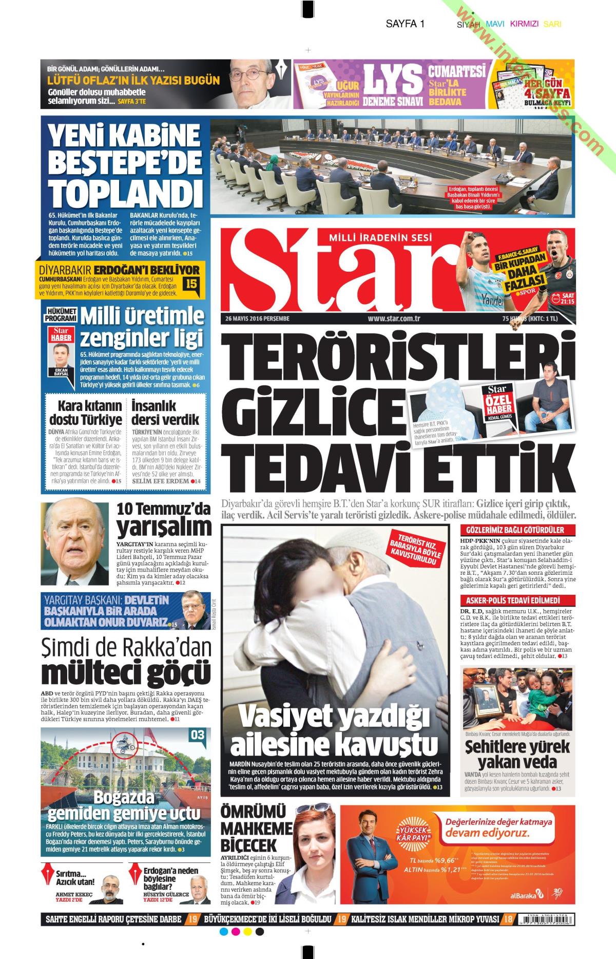 26 Mayıs 2016 gazete manşetleri - 4