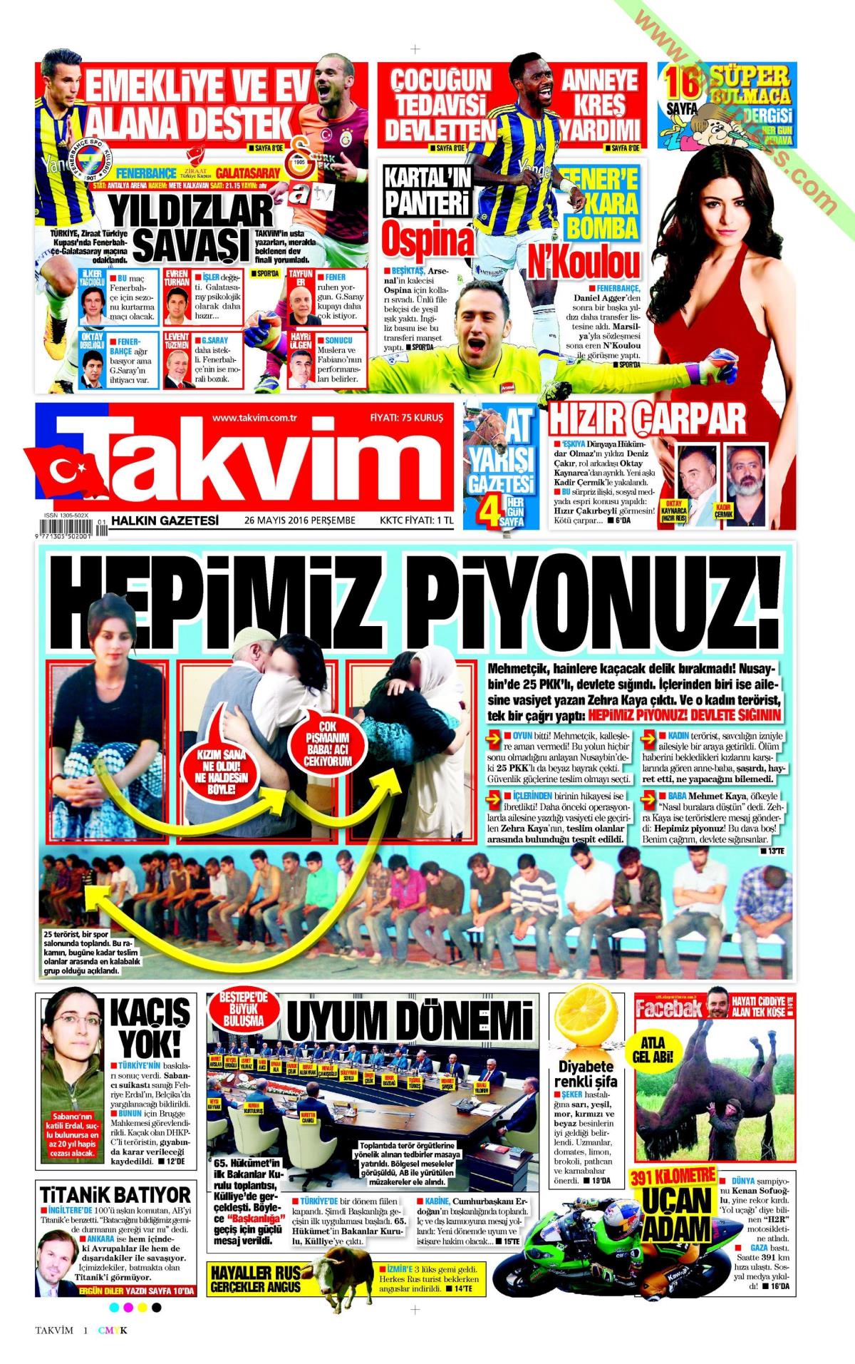 26 Mayıs 2016 gazete manşetleri - 11