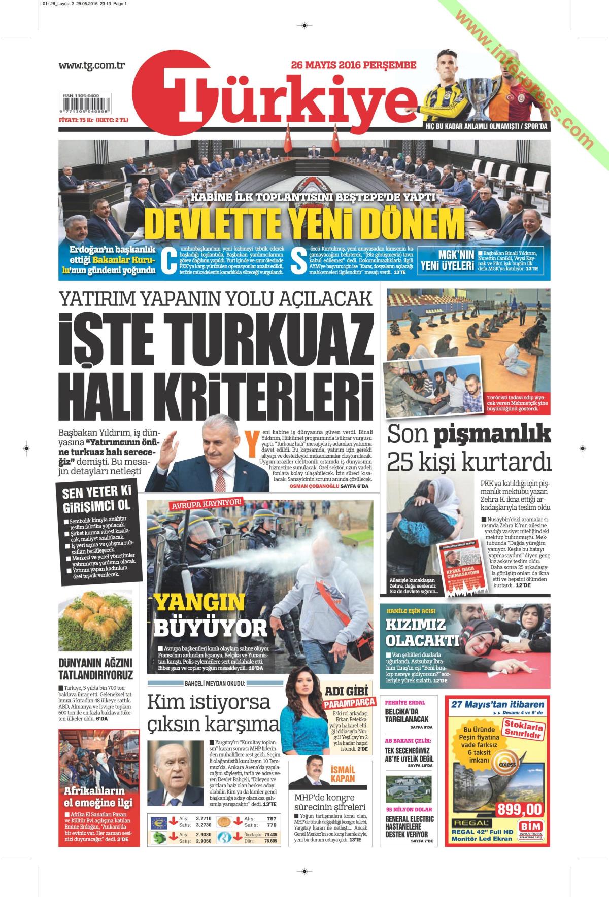 26 Mayıs 2016 gazete manşetleri - 16