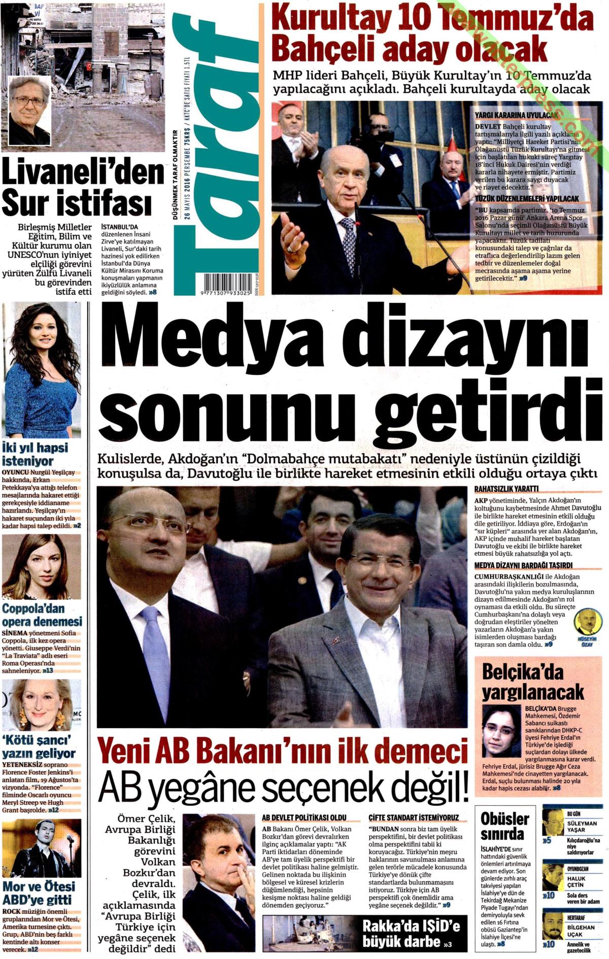26 Mayıs 2016 gazete manşetleri - 17
