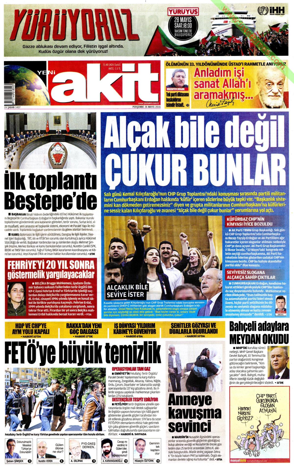 26 Mayıs 2016 gazete manşetleri - 3