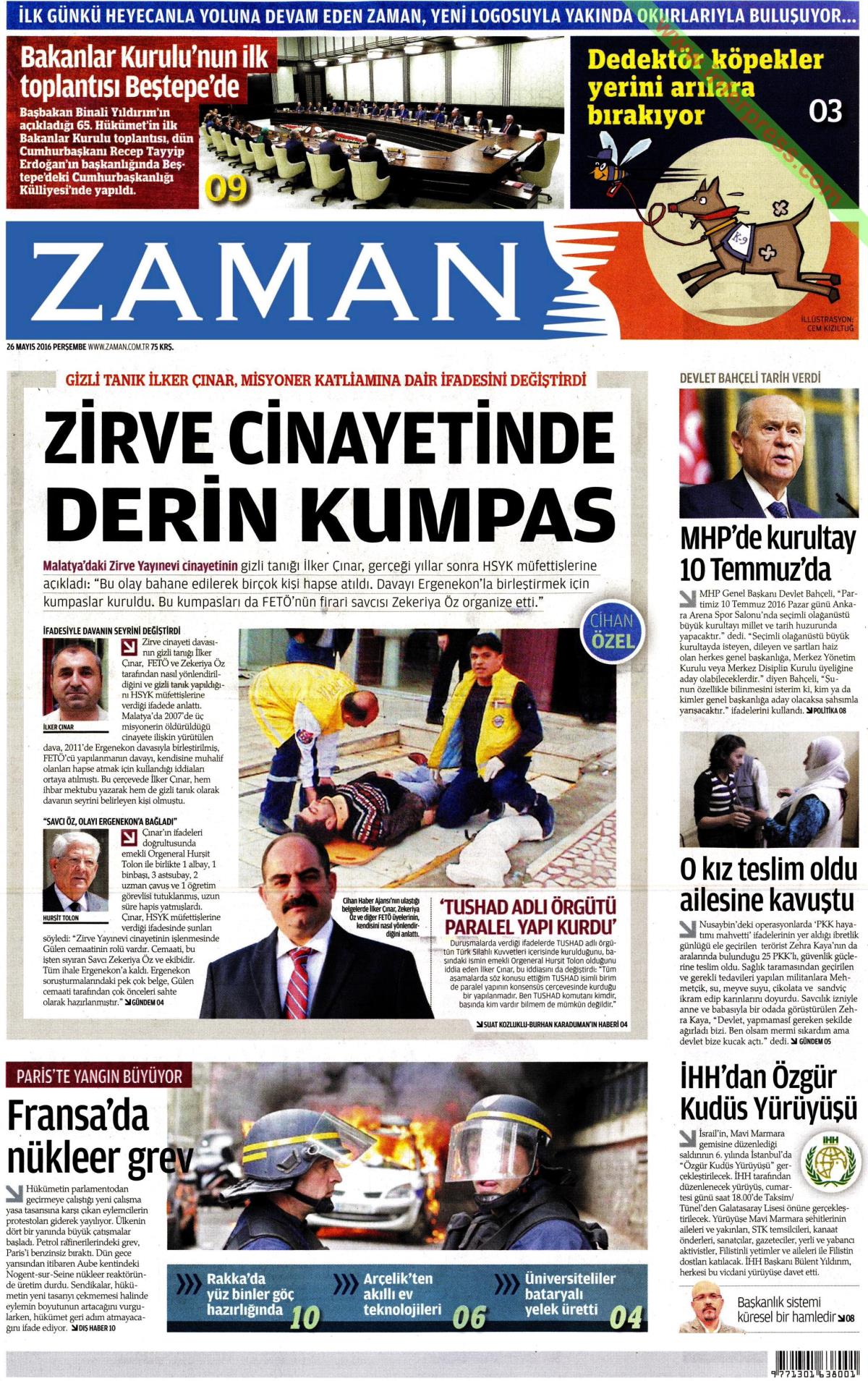 26 Mayıs 2016 gazete manşetleri - 13