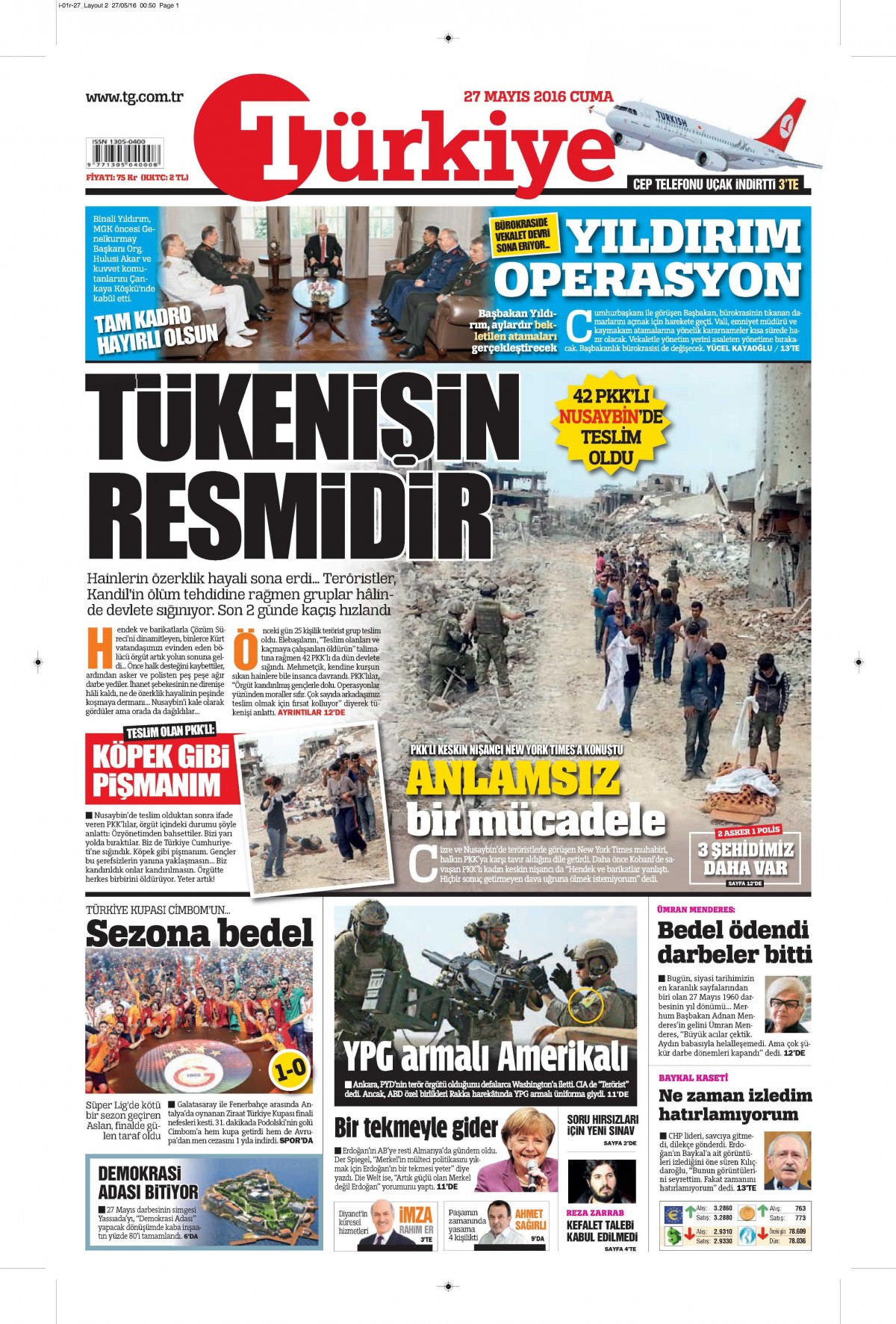 27 Mayıs 2016 gazete manşetleri - 17