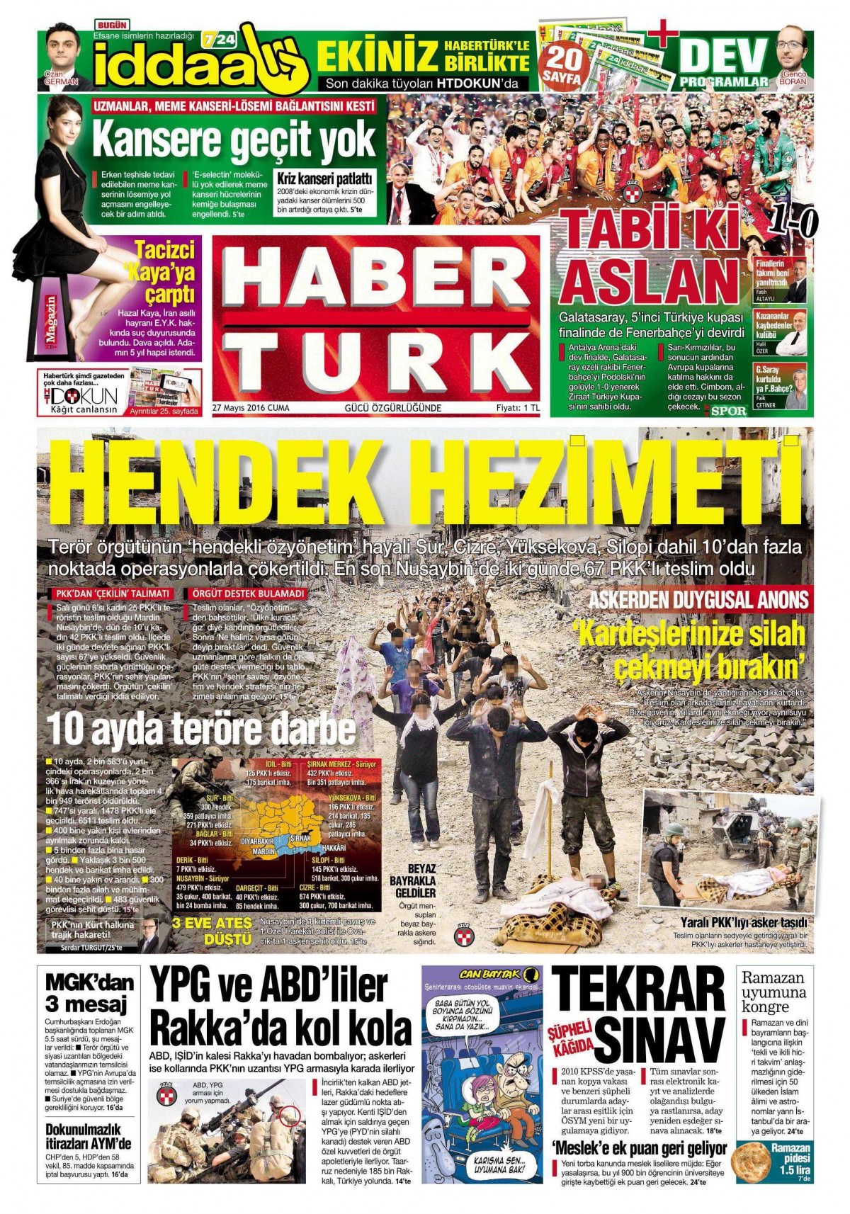 27 Mayıs 2016 gazete manşetleri - 21