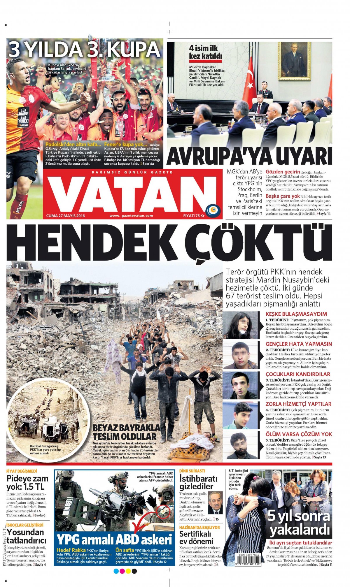 27 Mayıs 2016 gazete manşetleri - 20