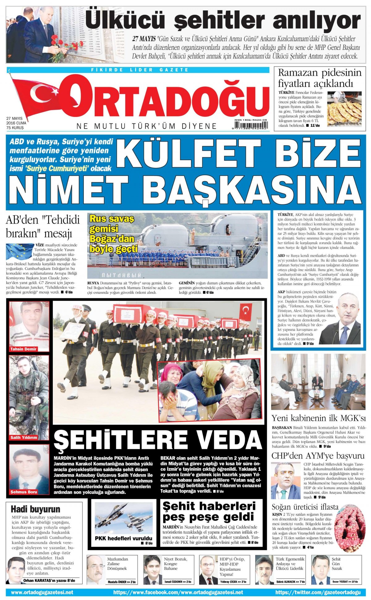 27 Mayıs 2016 gazete manşetleri - 4