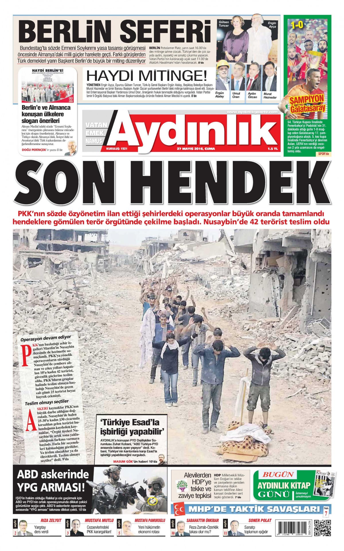 27 Mayıs 2016 gazete manşetleri - 11
