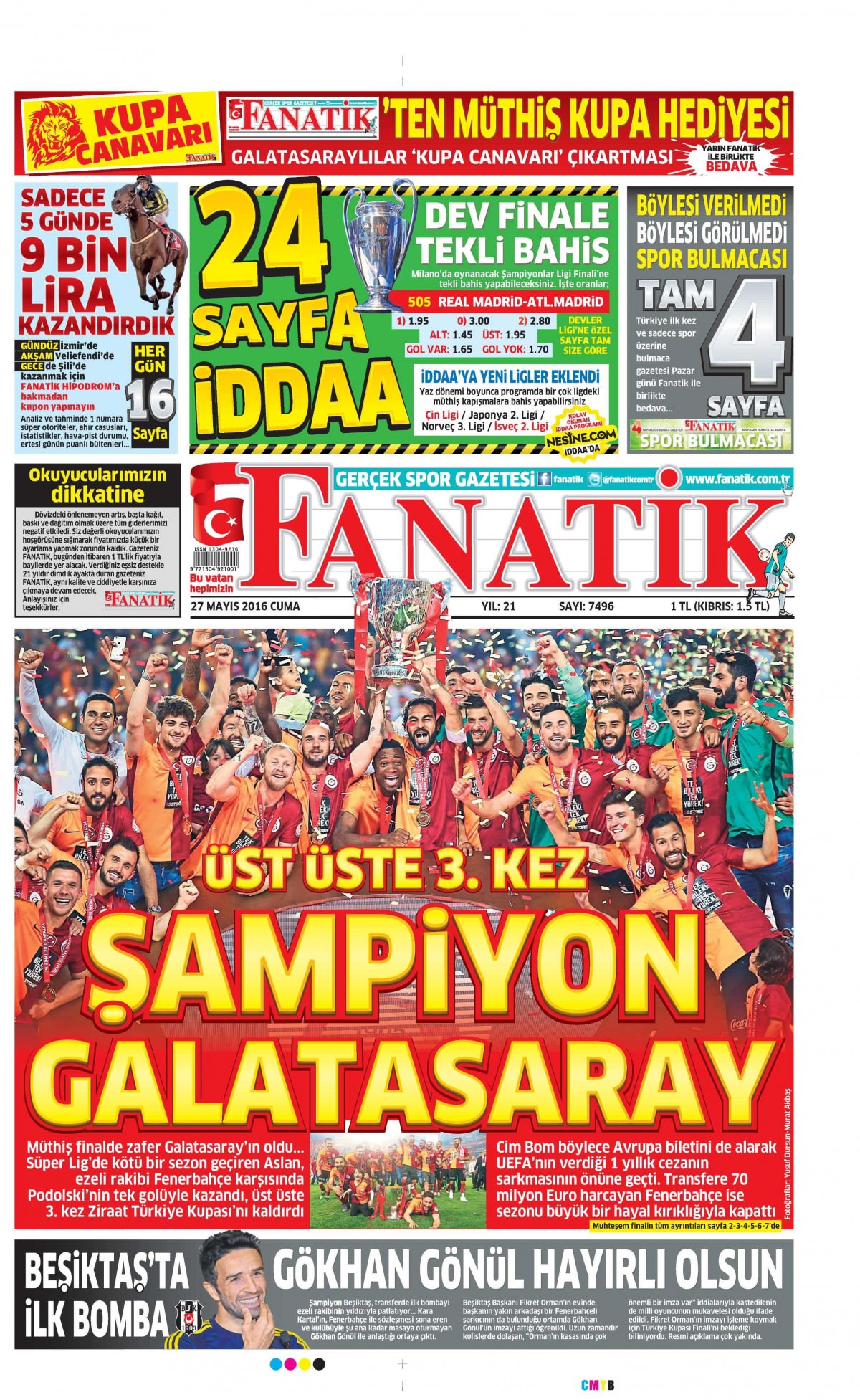 27 Mayıs 2016 gazete manşetleri - 16